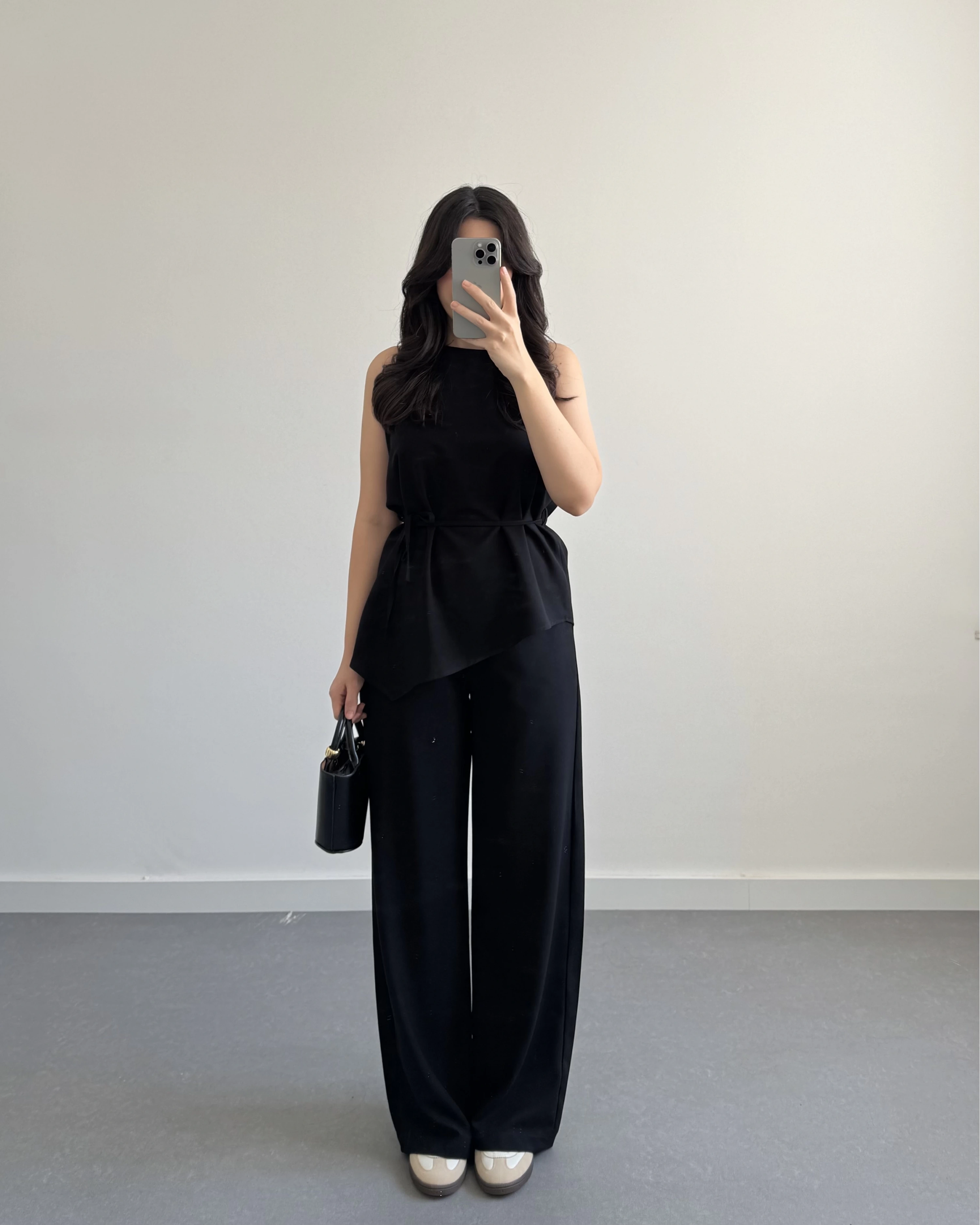 ASİMETRİK KESİM İKİLİ TAKIM SİYAH