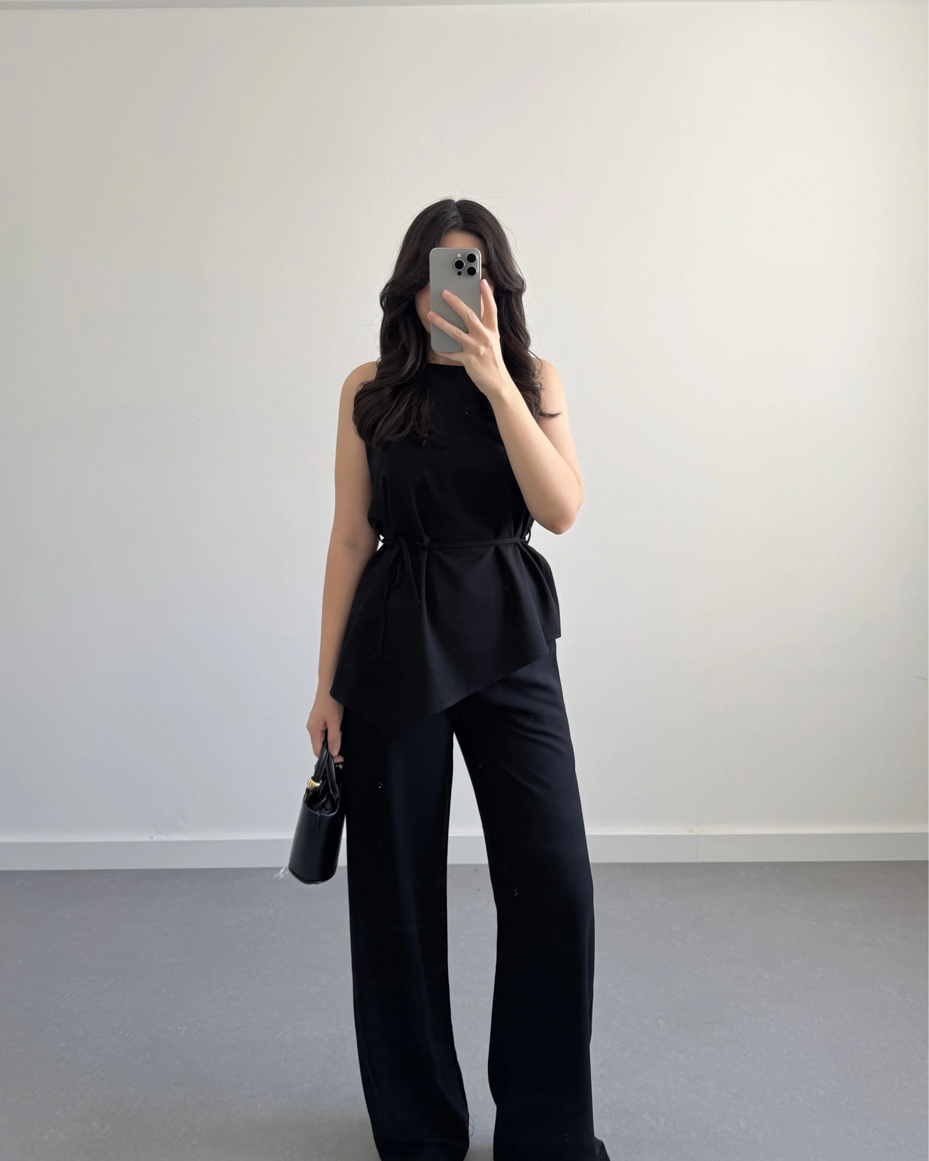 ASİMETRİK KESİM İKİLİ TAKIM SİYAH