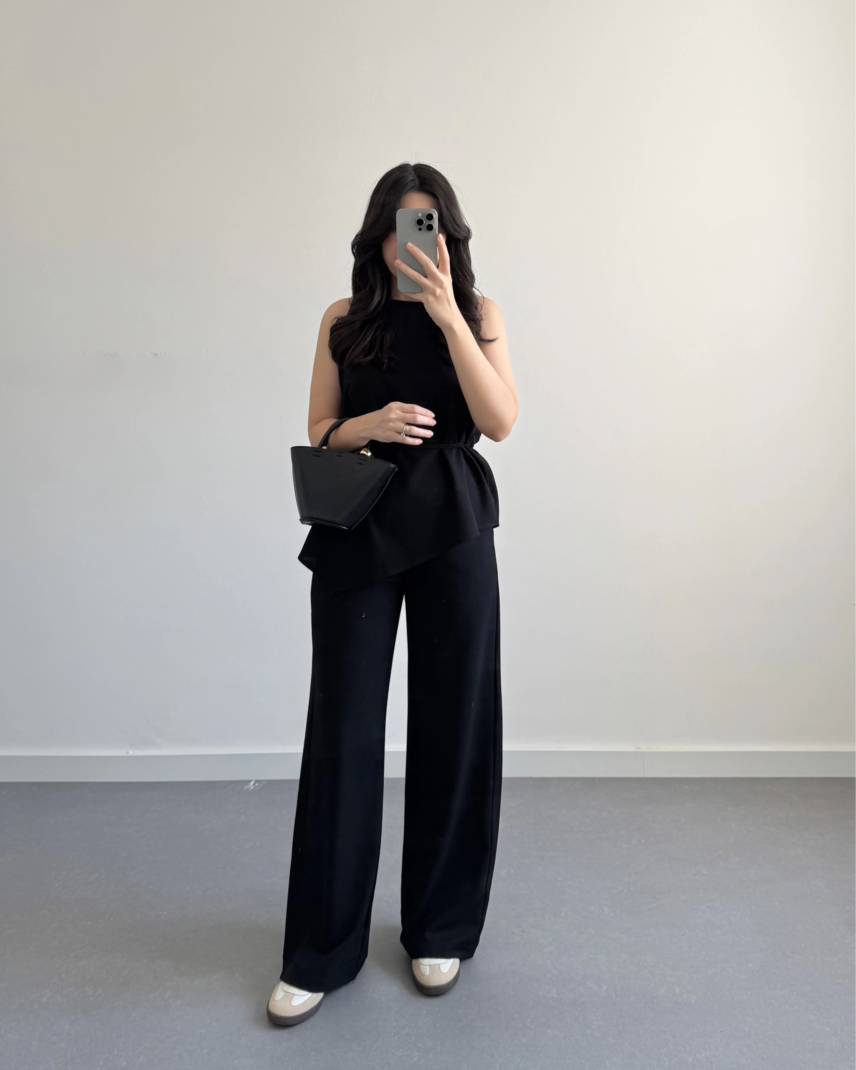 ASİMETRİK KESİM İKİLİ TAKIM SİYAH