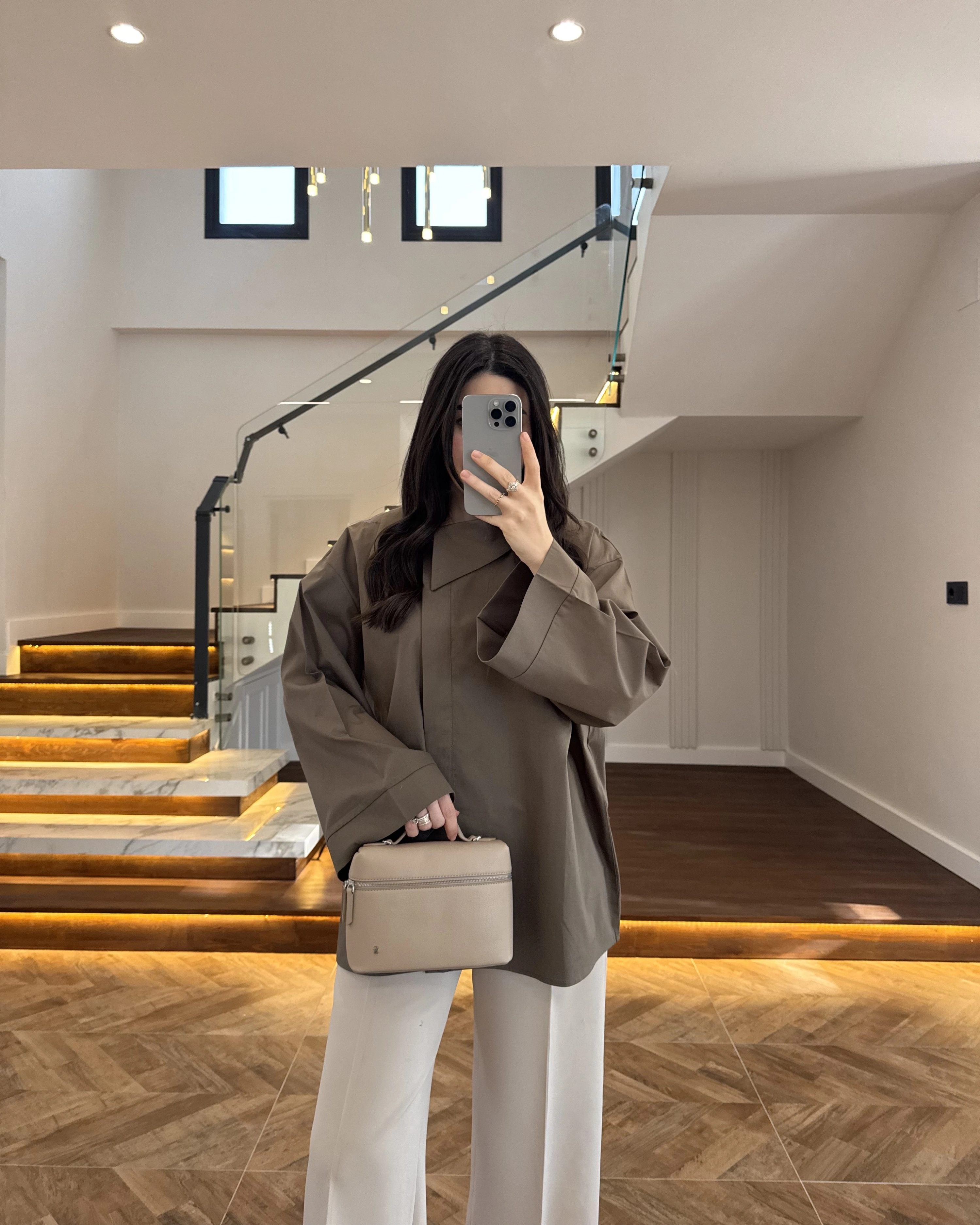 ASİMETRİK YAKA POPLİN GÖMLEK HAKİ -5419