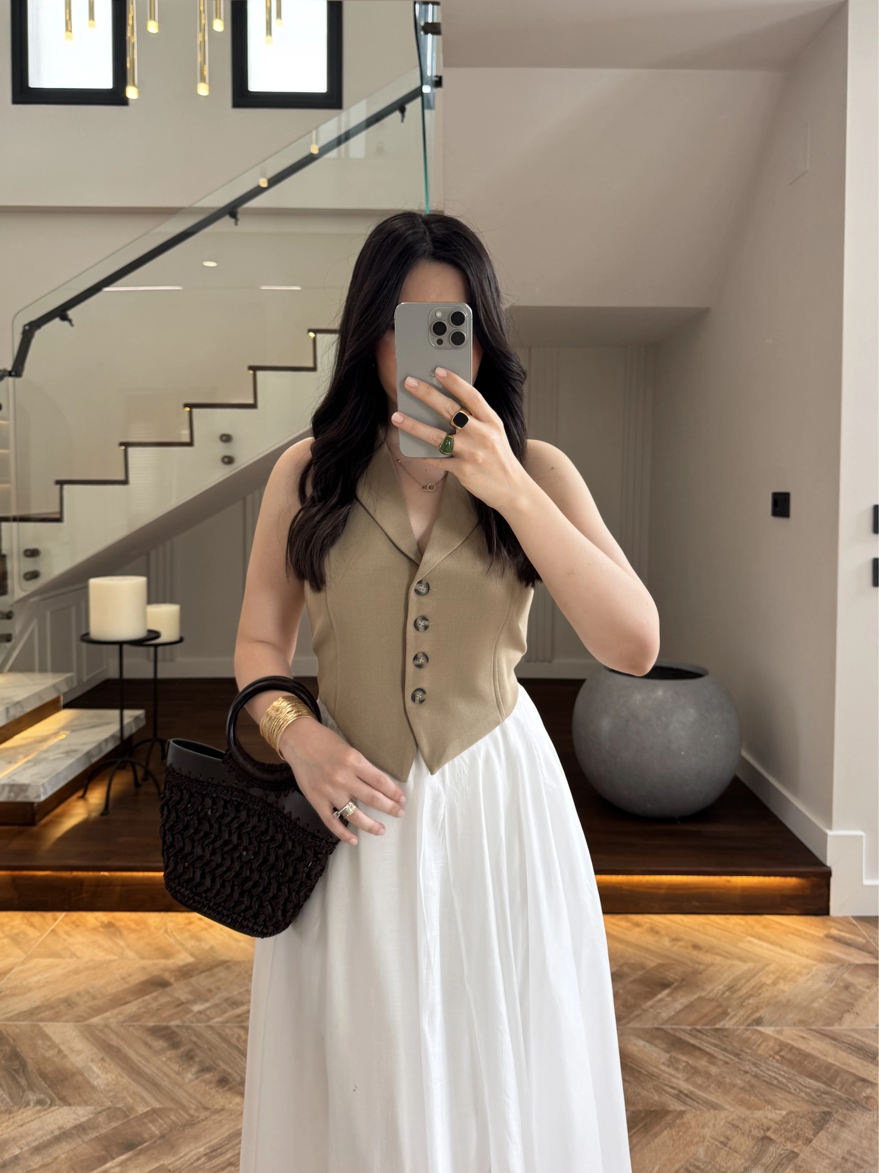 BEJ CUT OUT YELEK-8004