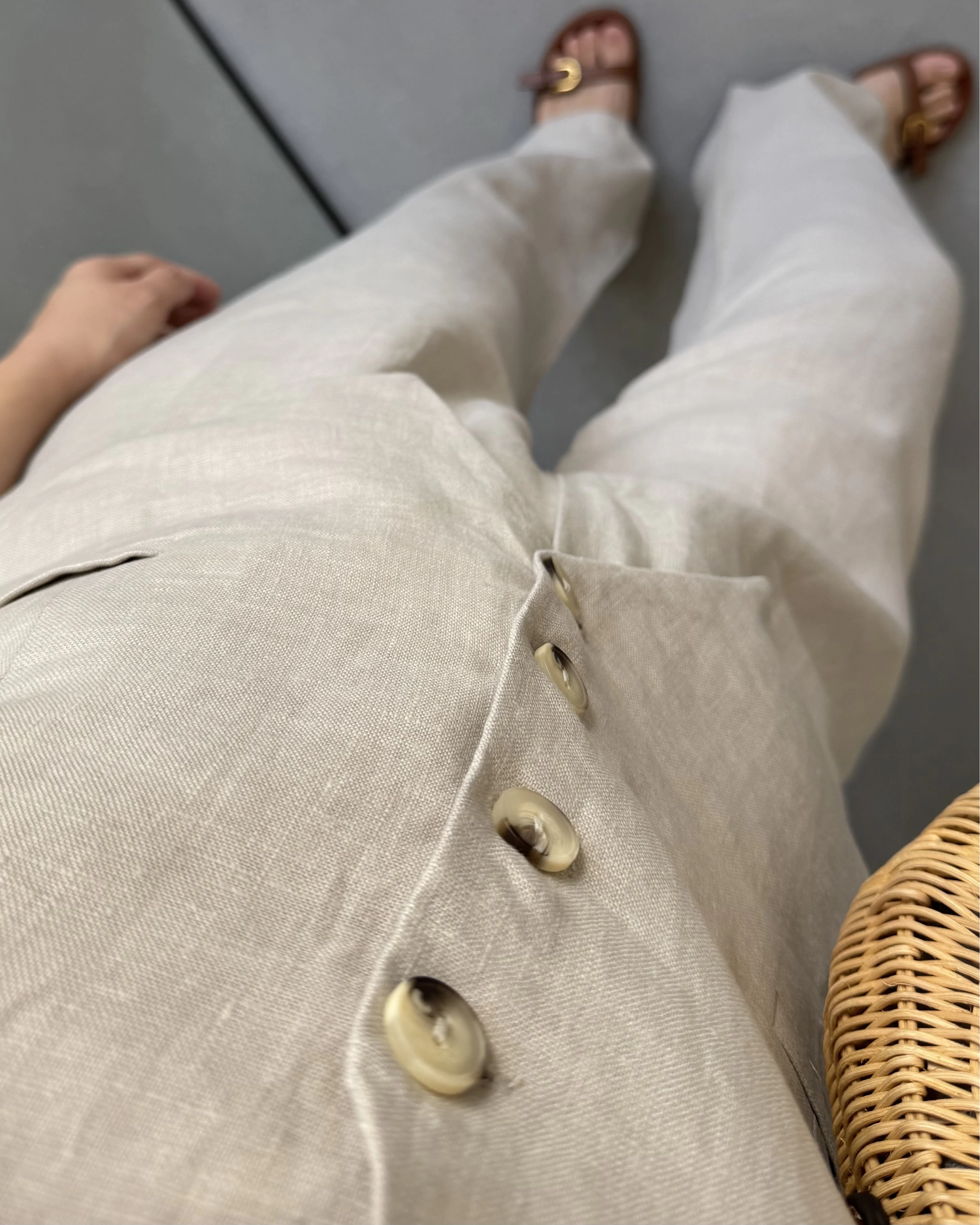 BEJ KETEN MASKÜLEN YELEK PANTOLON TAKIM