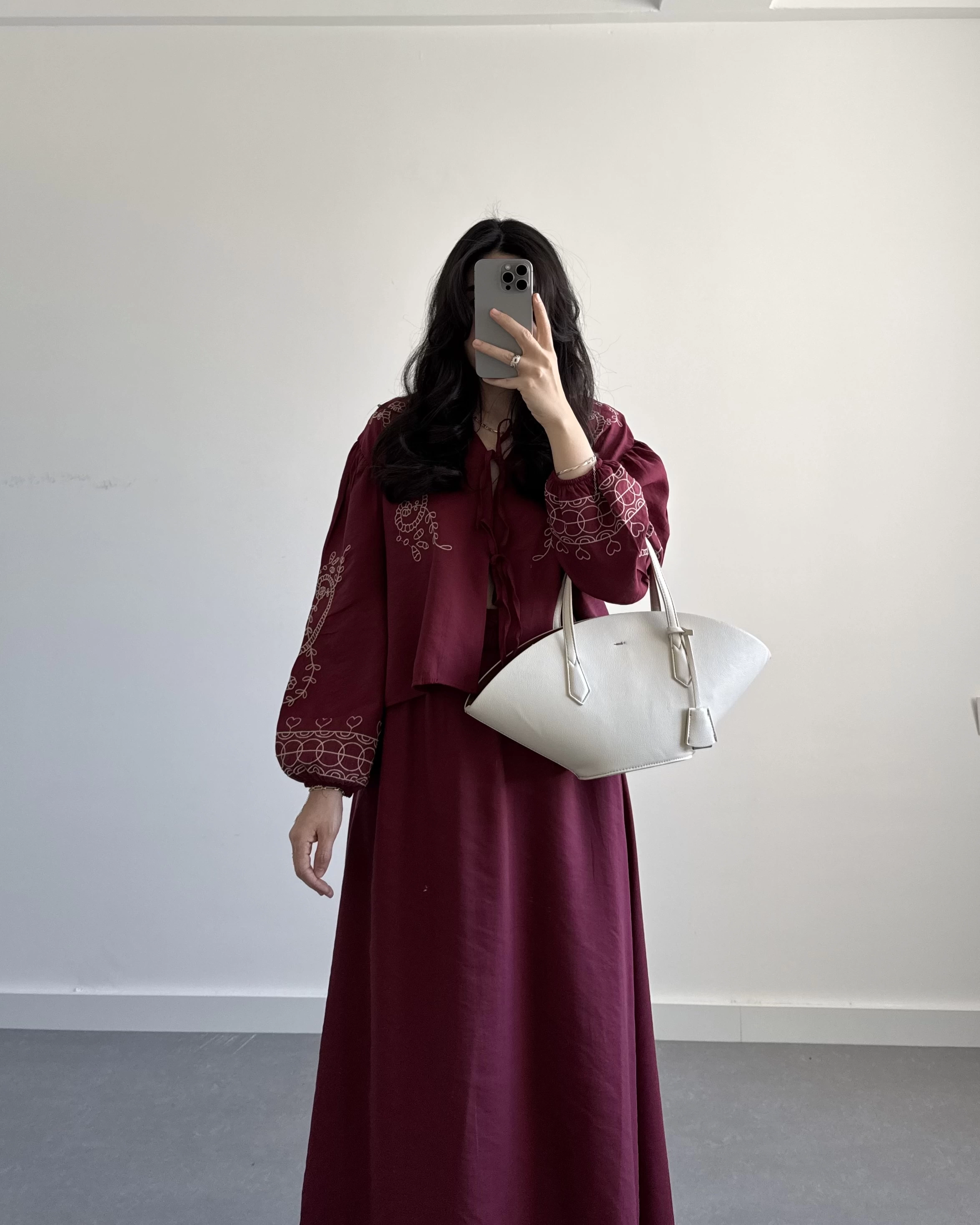 BORDO NAKIŞLI ETEKLİ İKİLİ TAKIM