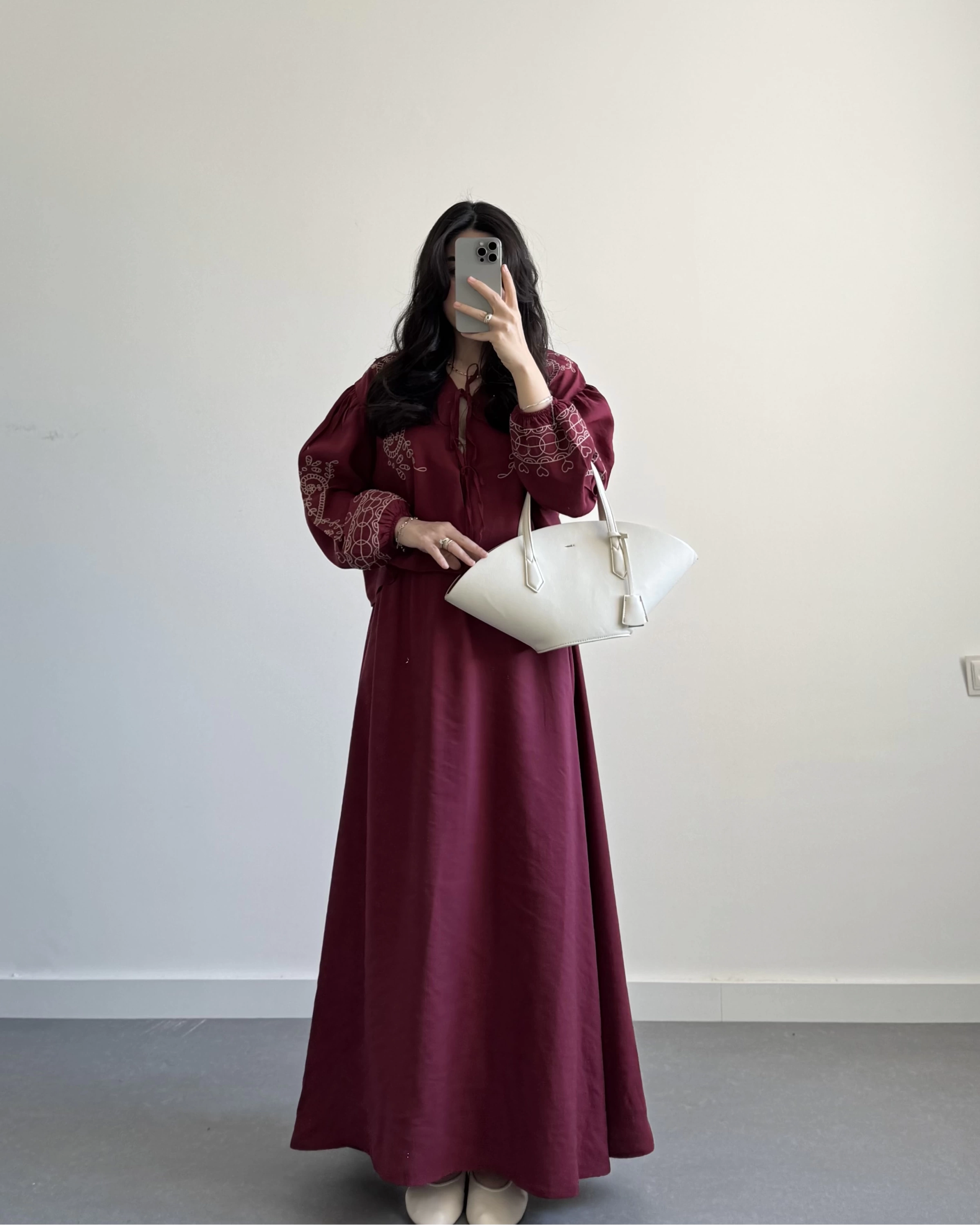 BORDO NAKIŞLI ETEKLİ İKİLİ TAKIM