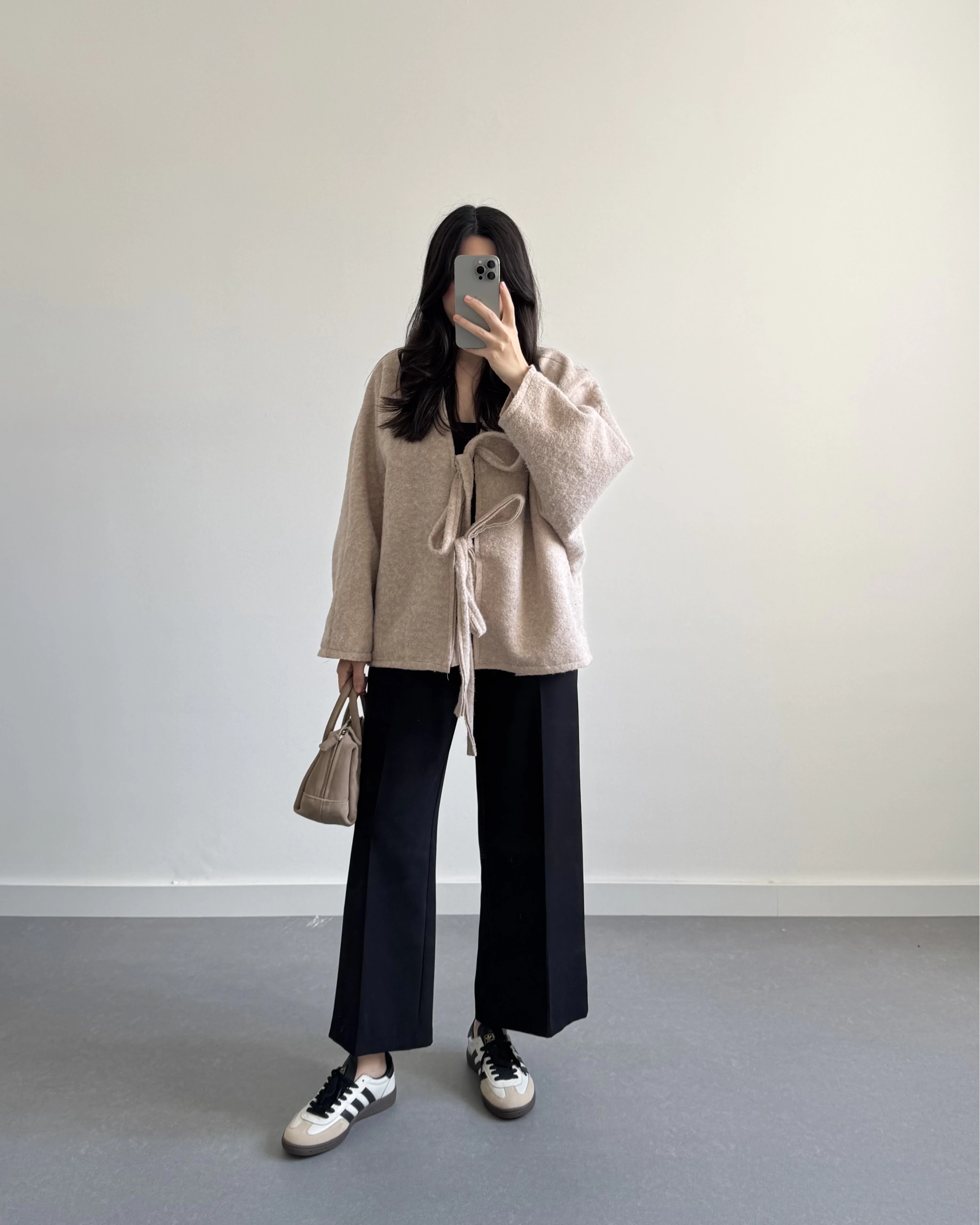 BEJ SAKALLI KAŞE TASARIM CEKET