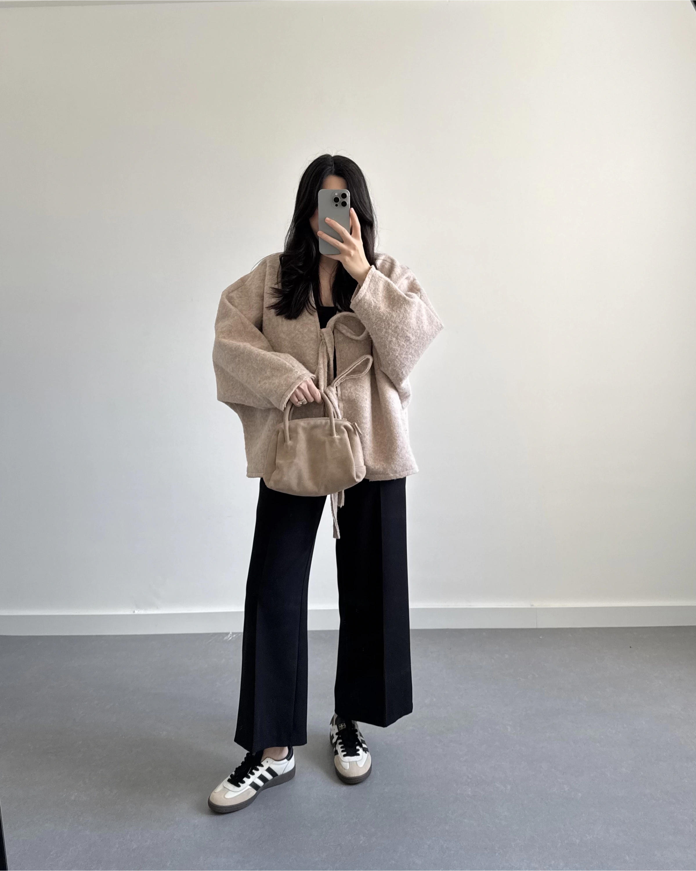 BEJ SAKALLI KAŞE TASARIM CEKET