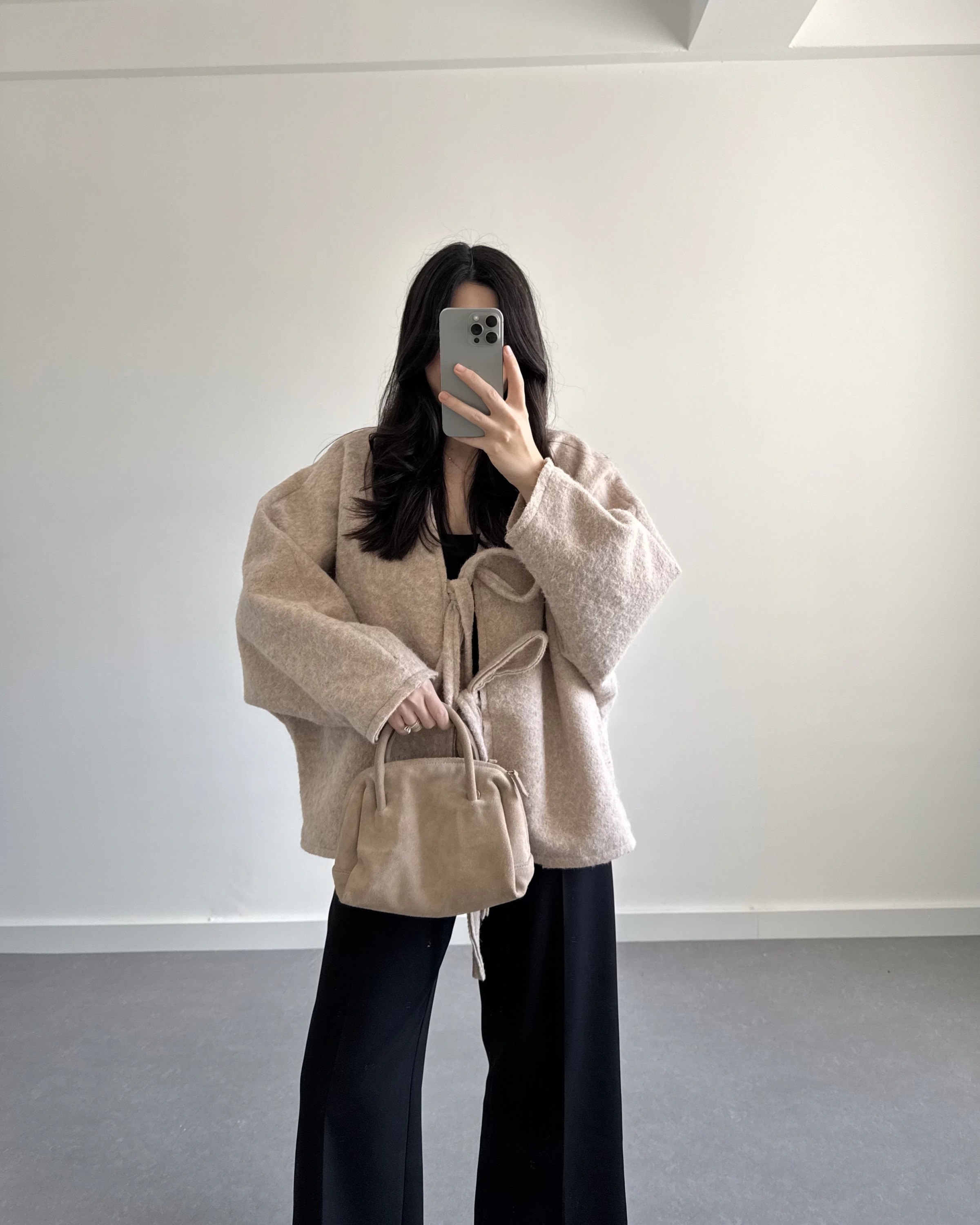 BEJ SAKALLI KAŞE TASARIM CEKET