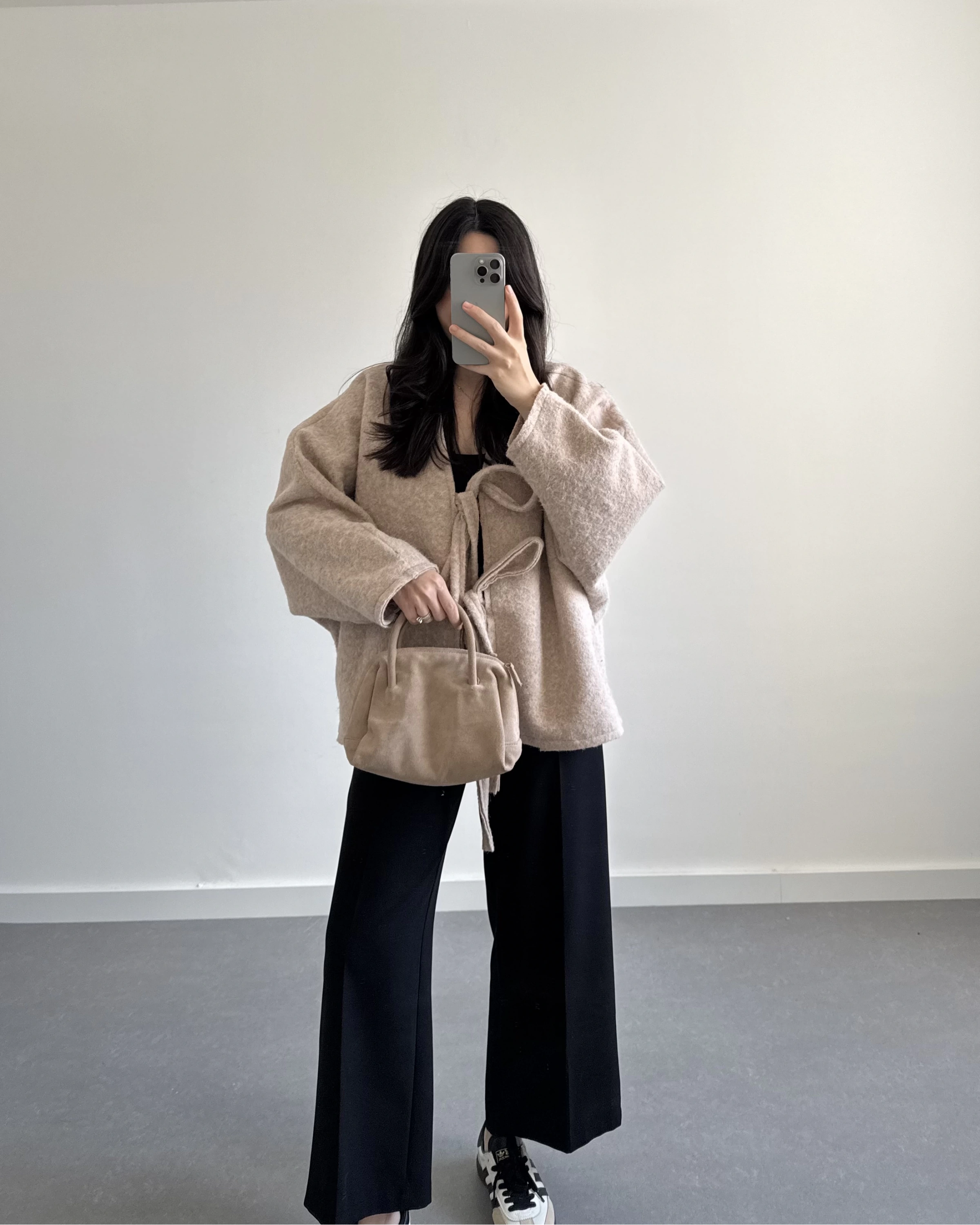 BEJ SAKALLI KAŞE TASARIM CEKET