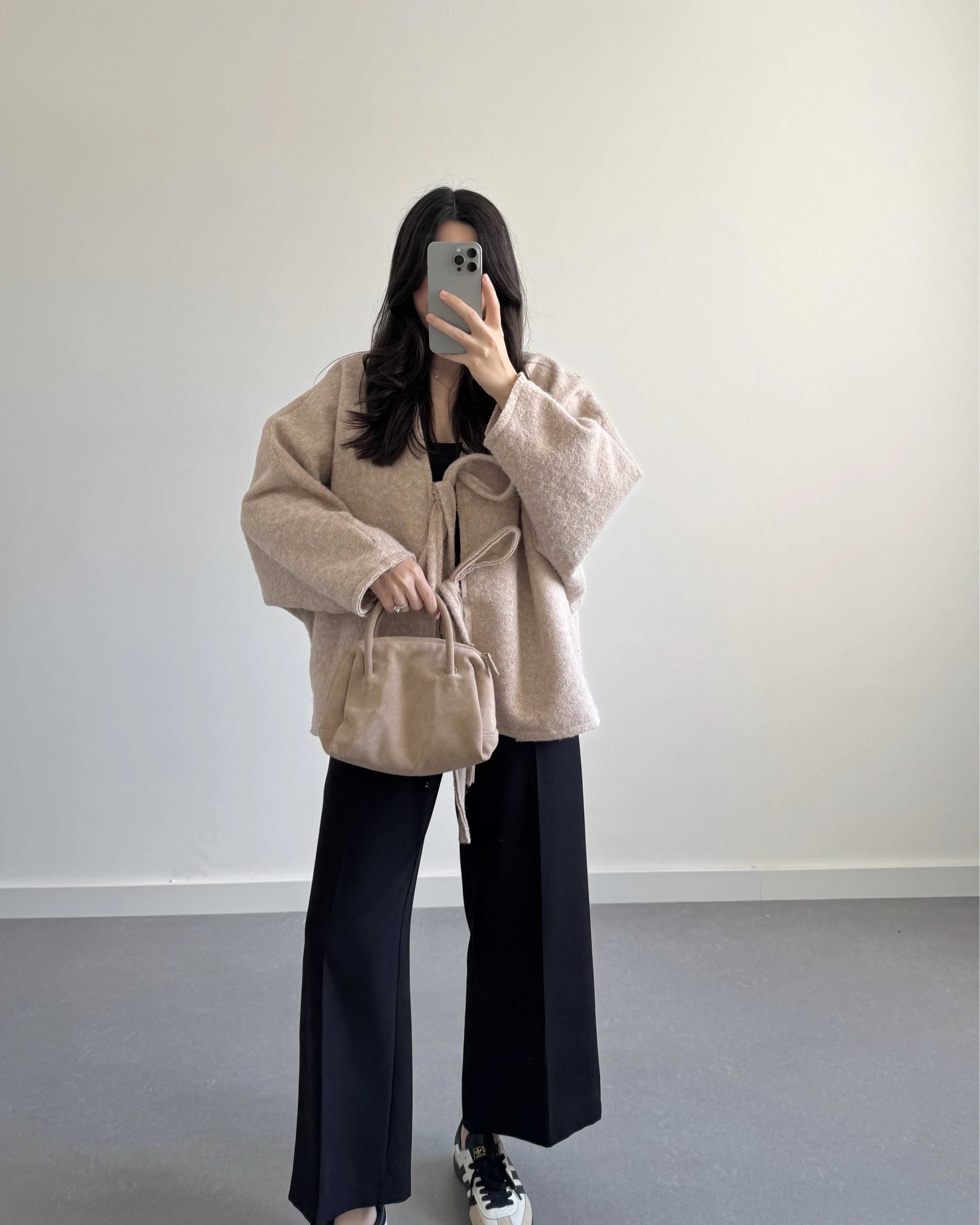 BEJ SAKALLI KAŞE TASARIM CEKET