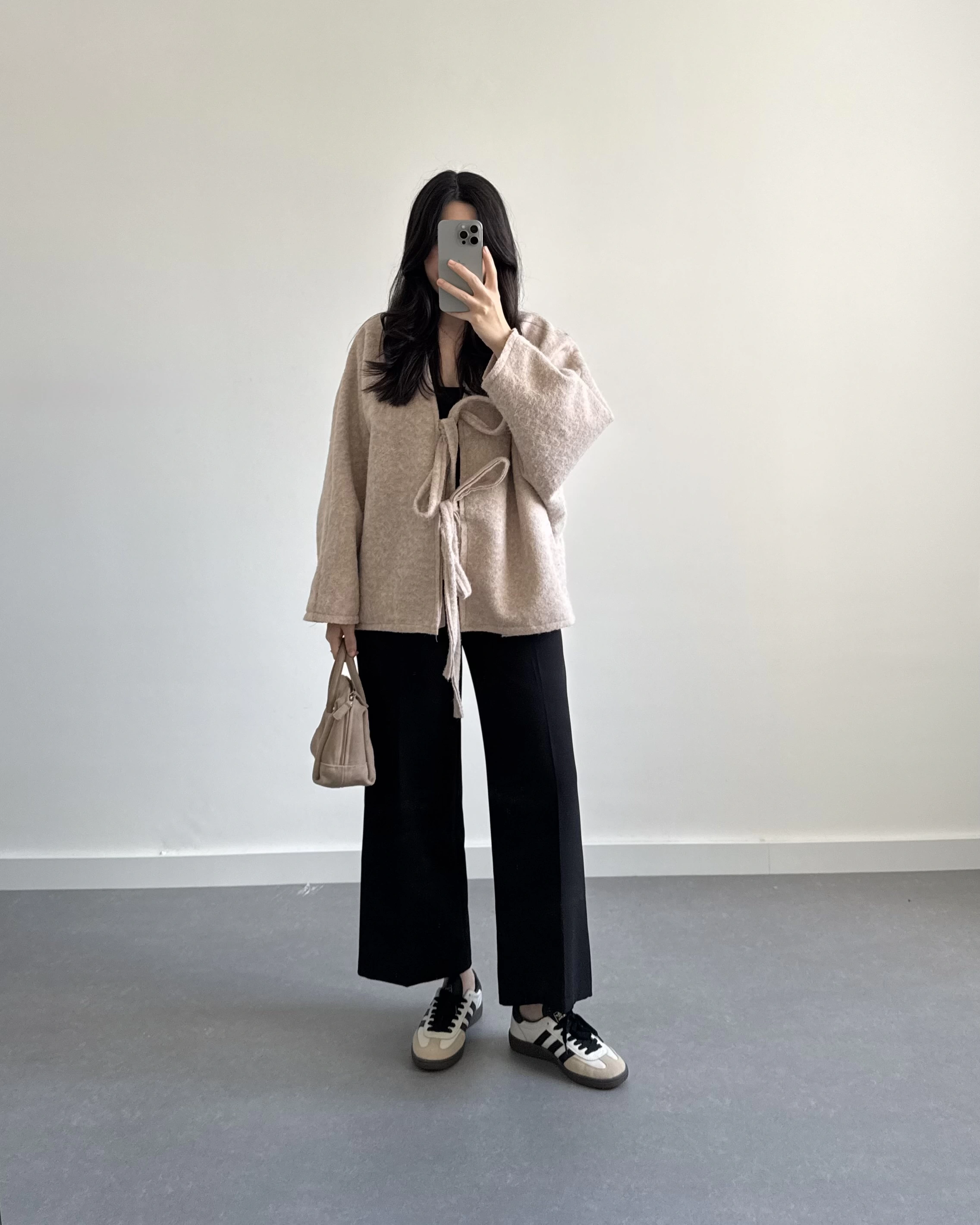 BEJ SAKALLI KAŞE TASARIM CEKET