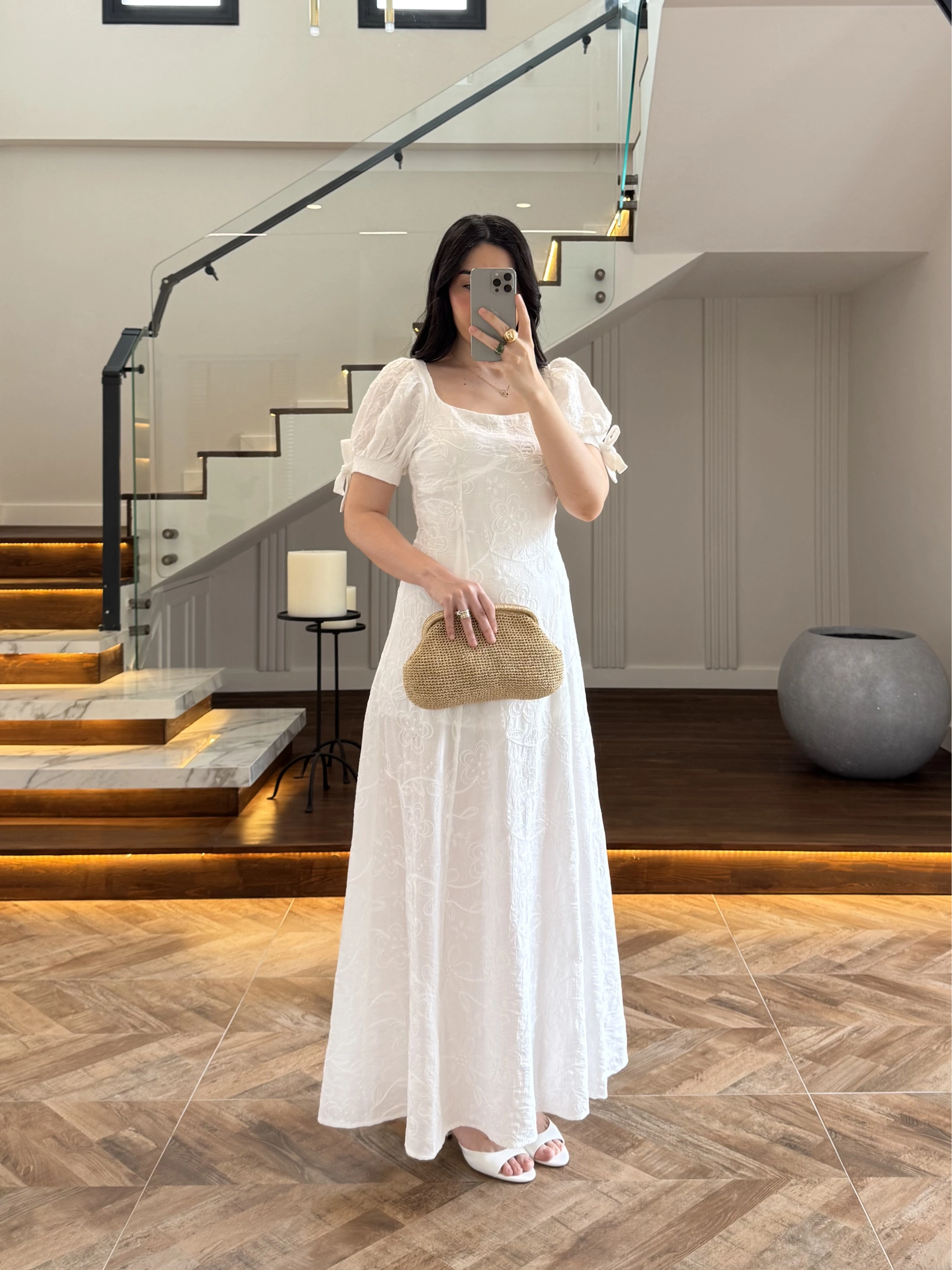 BEYAZ FİYONK DETAY ELBİSE-EU3210