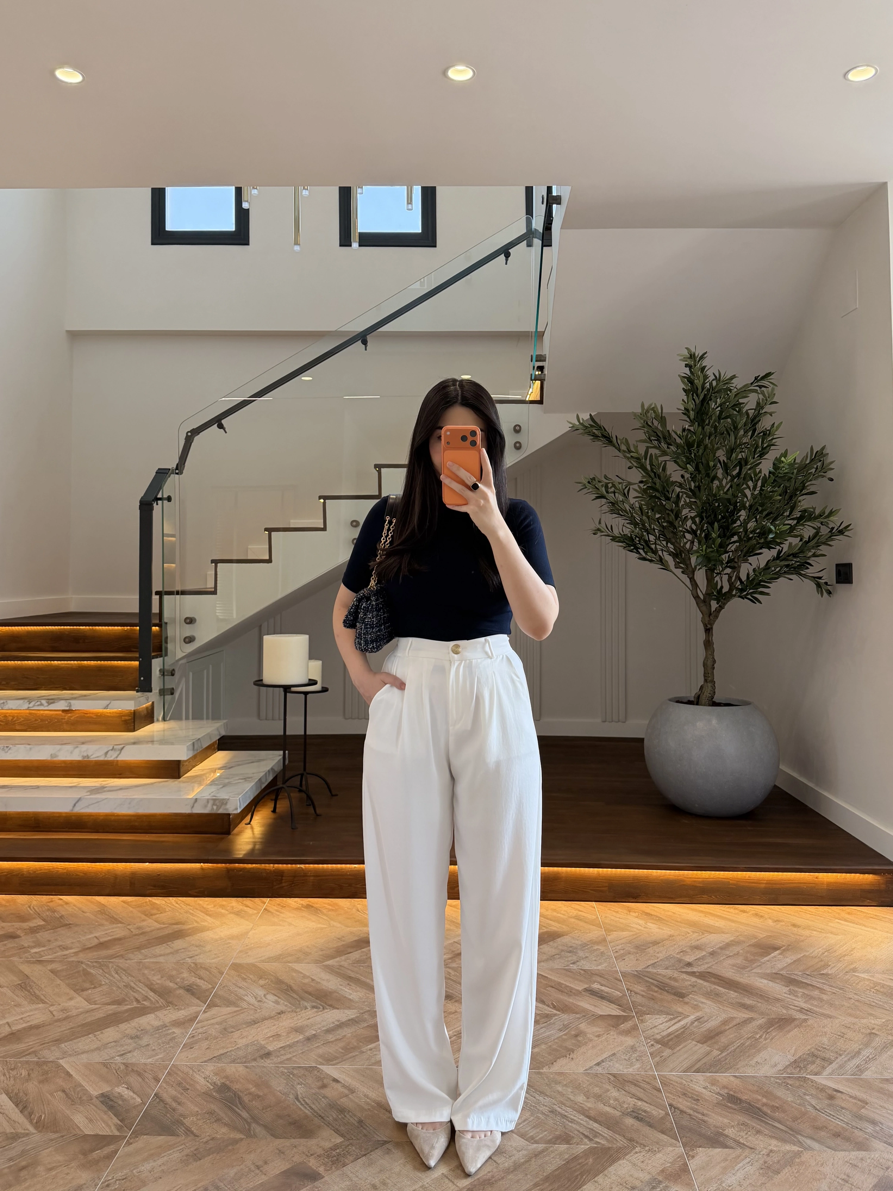 BEYAZ PİLELİ PALAZZO PANTOLON-51078