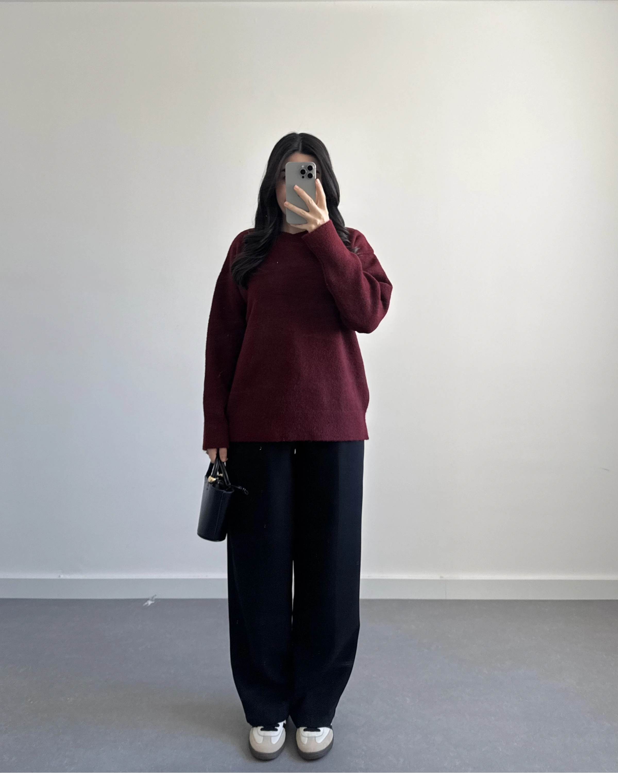 BİSİKLET YAKA KAZAK BORDO