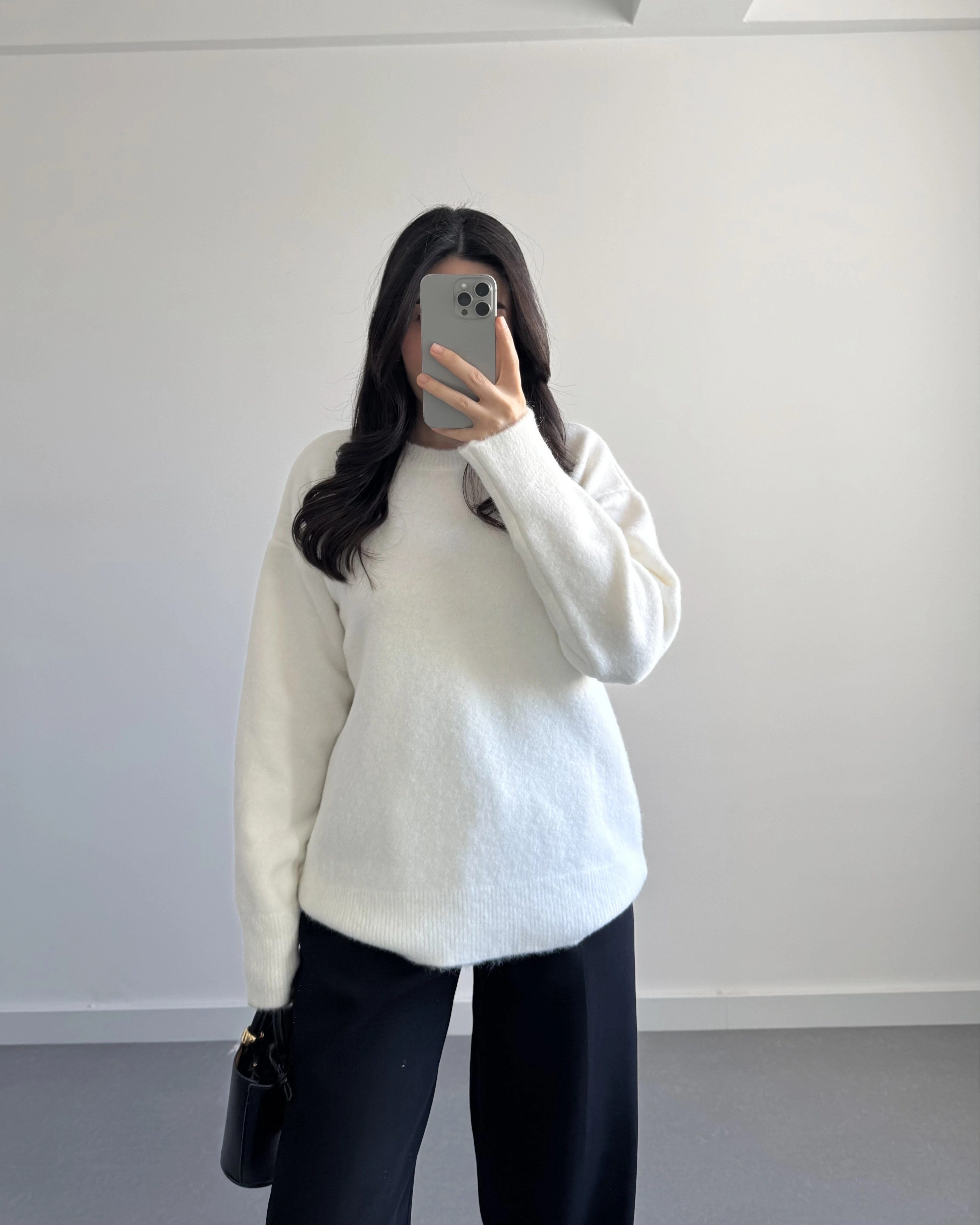 BİSİKLET YAKA KAZAK EKRU