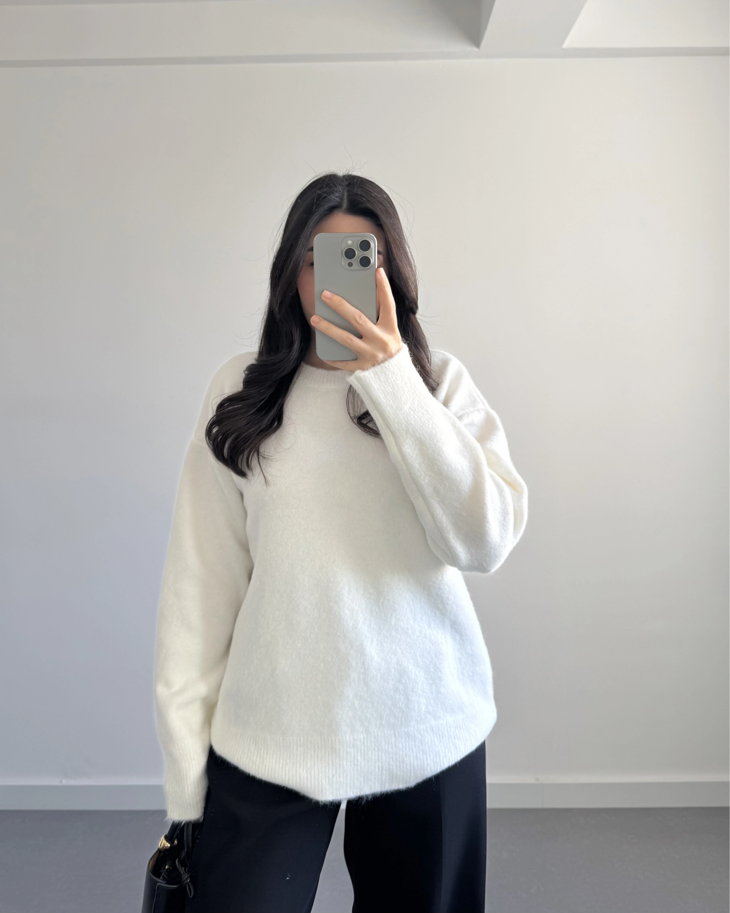 BİSİKLET YAKA KAZAK EKRU