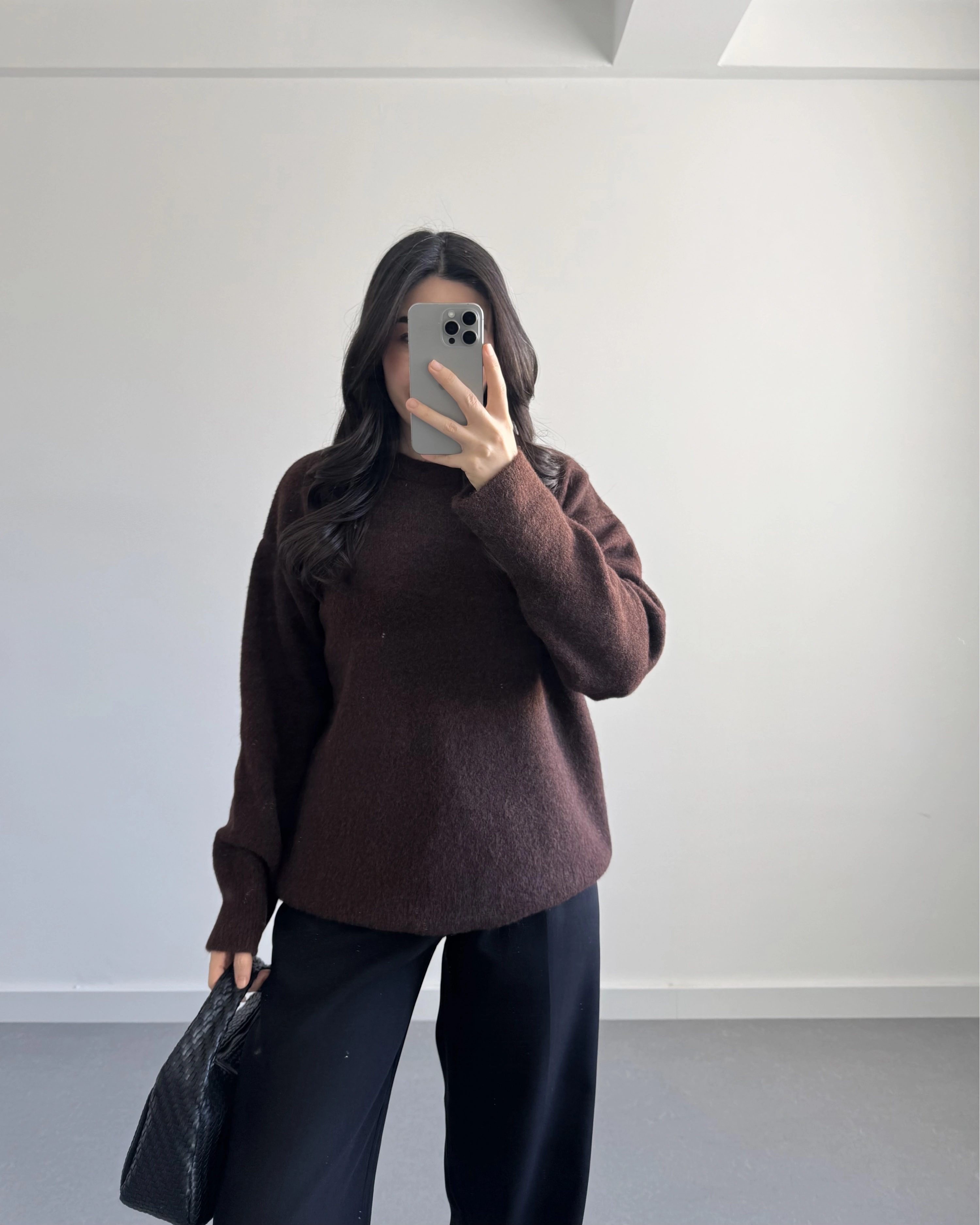 BİSİKLET YAKA KAZAK KAHVE