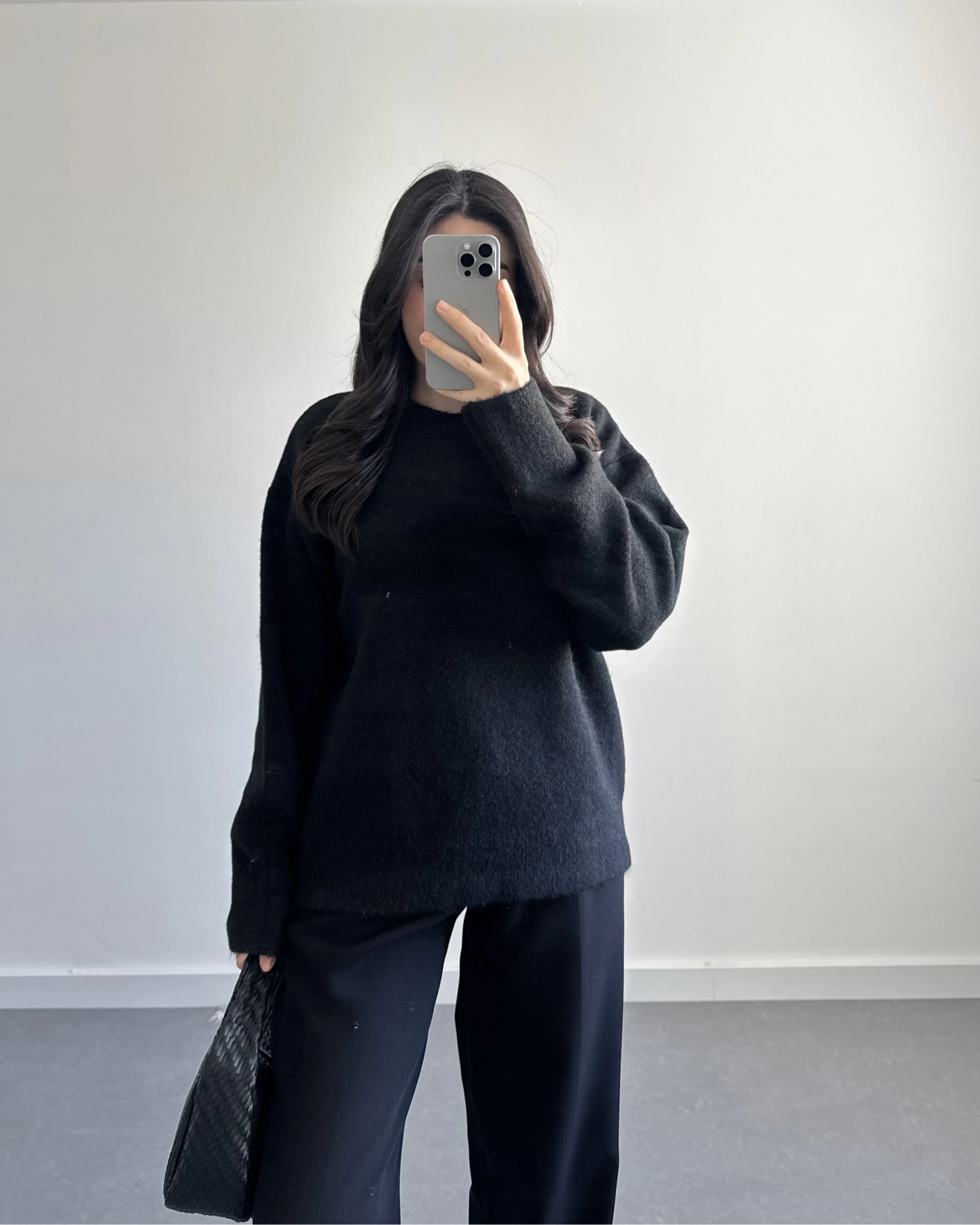 BİSİKLET YAKA KAZAK SİYAH