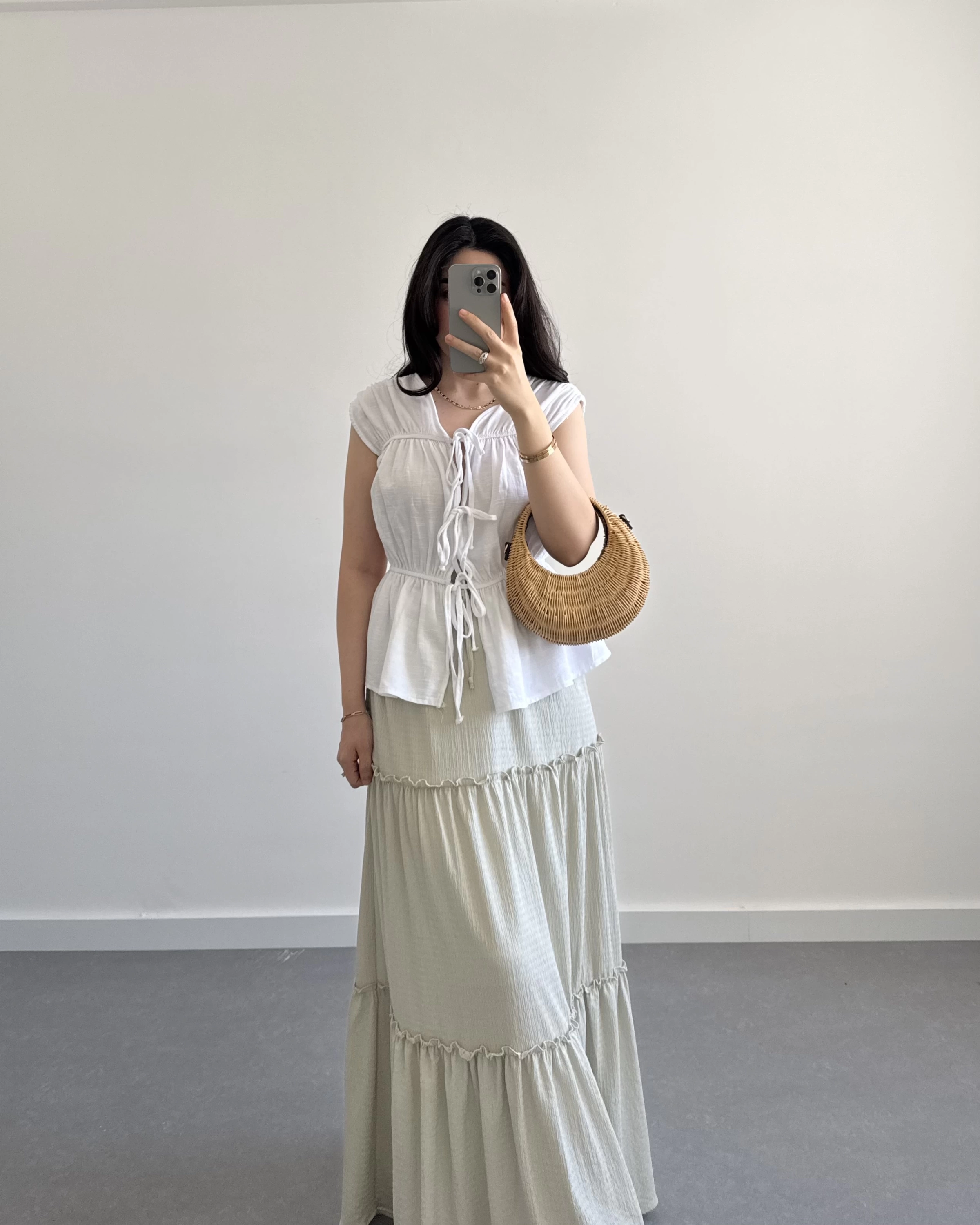 BOHO MİNT YEŞİL UZUN ETEK