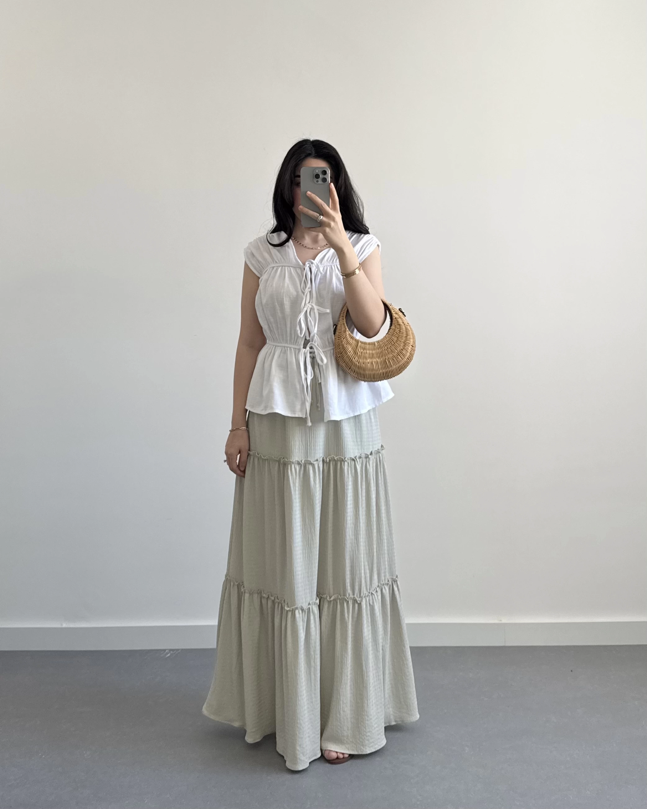BOHO MİNT YEŞİL UZUN ETEK