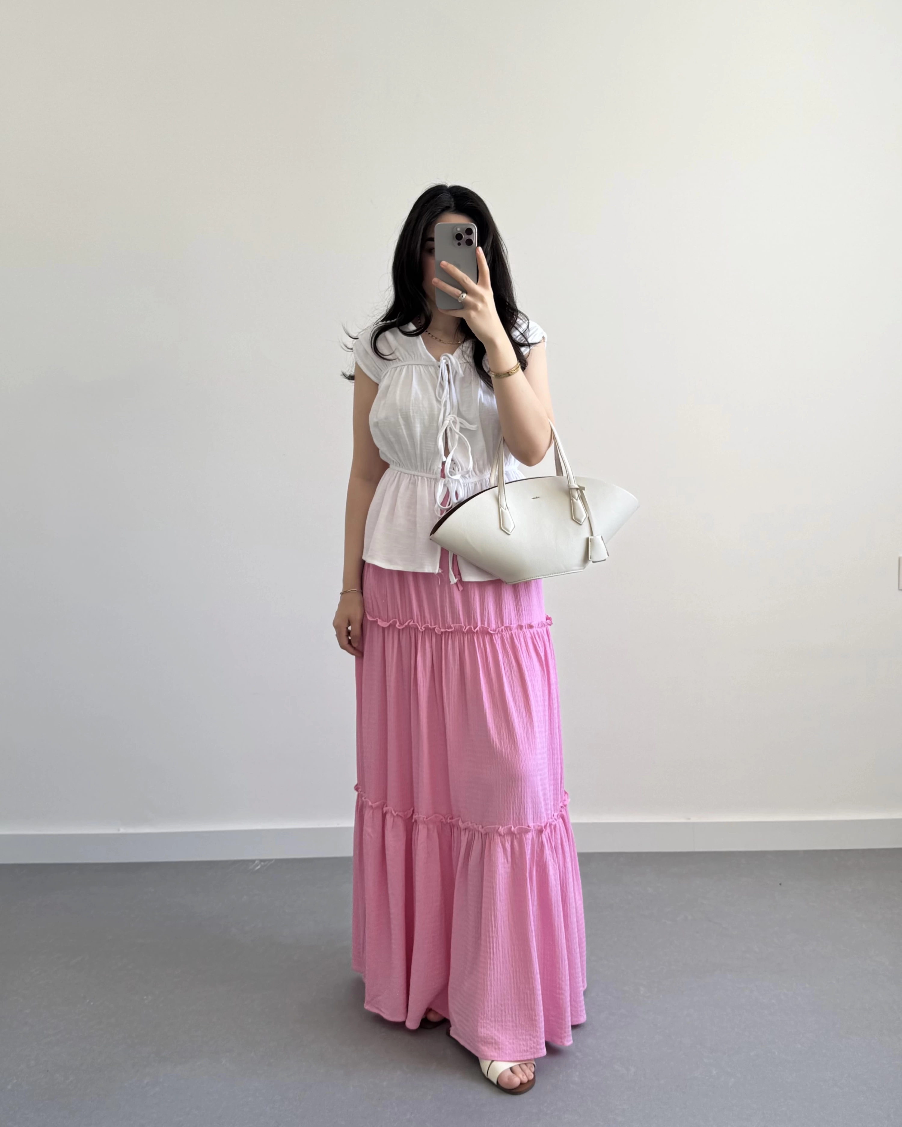 BOHO PEMBE UZUN ETEK