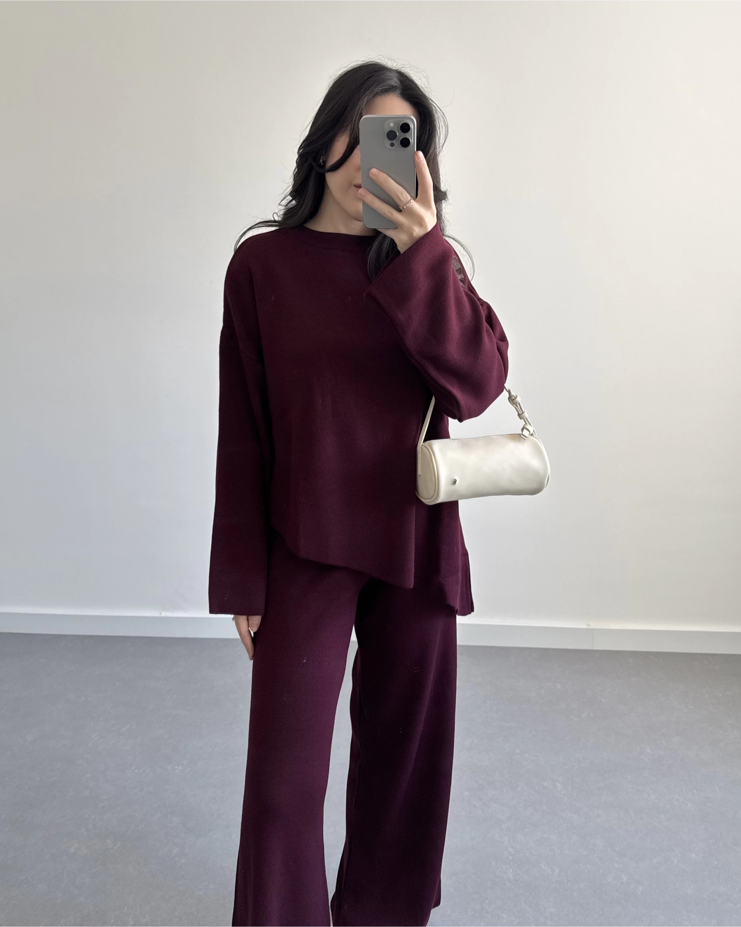 BORDO ASİMETRİK KESİM TRİKO TAKIM