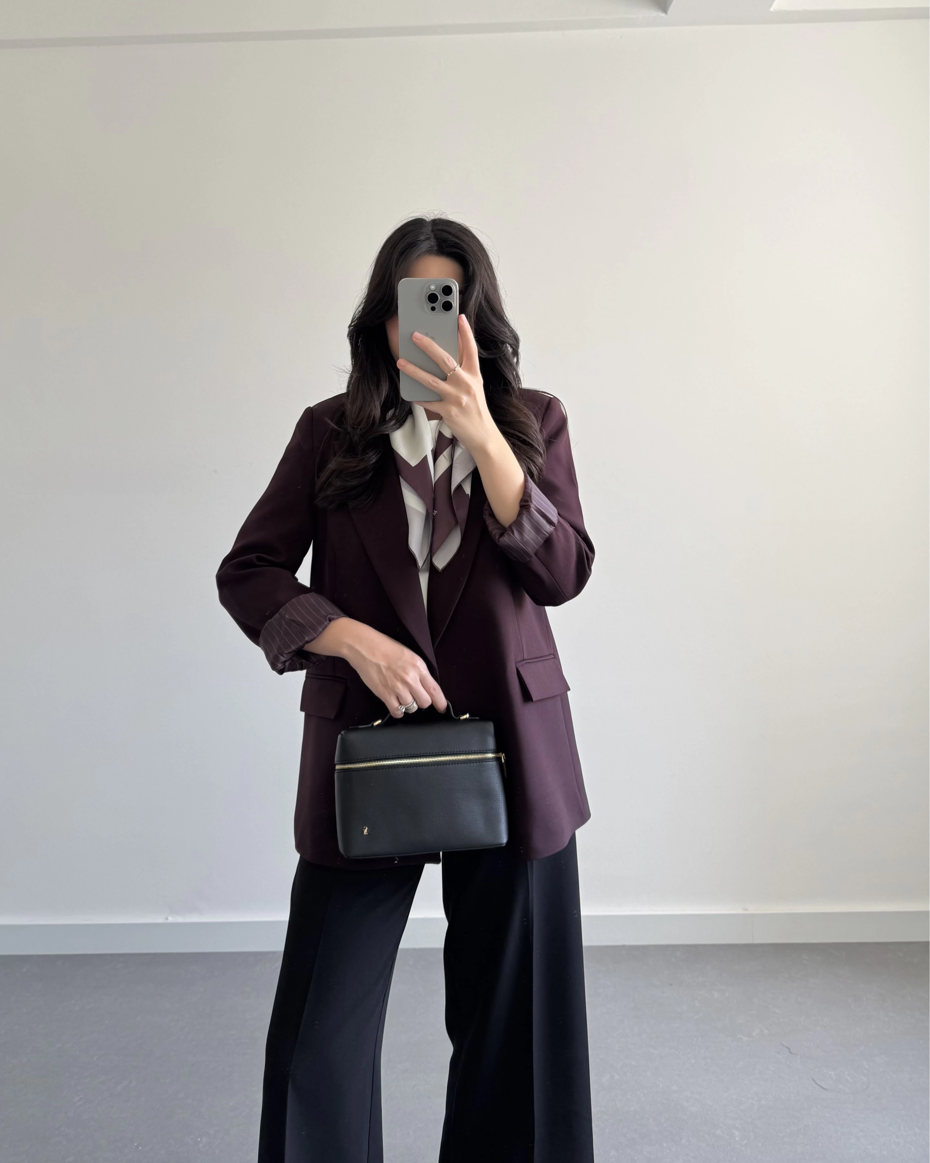 BORDO ÇİZGİ DETAYLI BLAZER CEKET