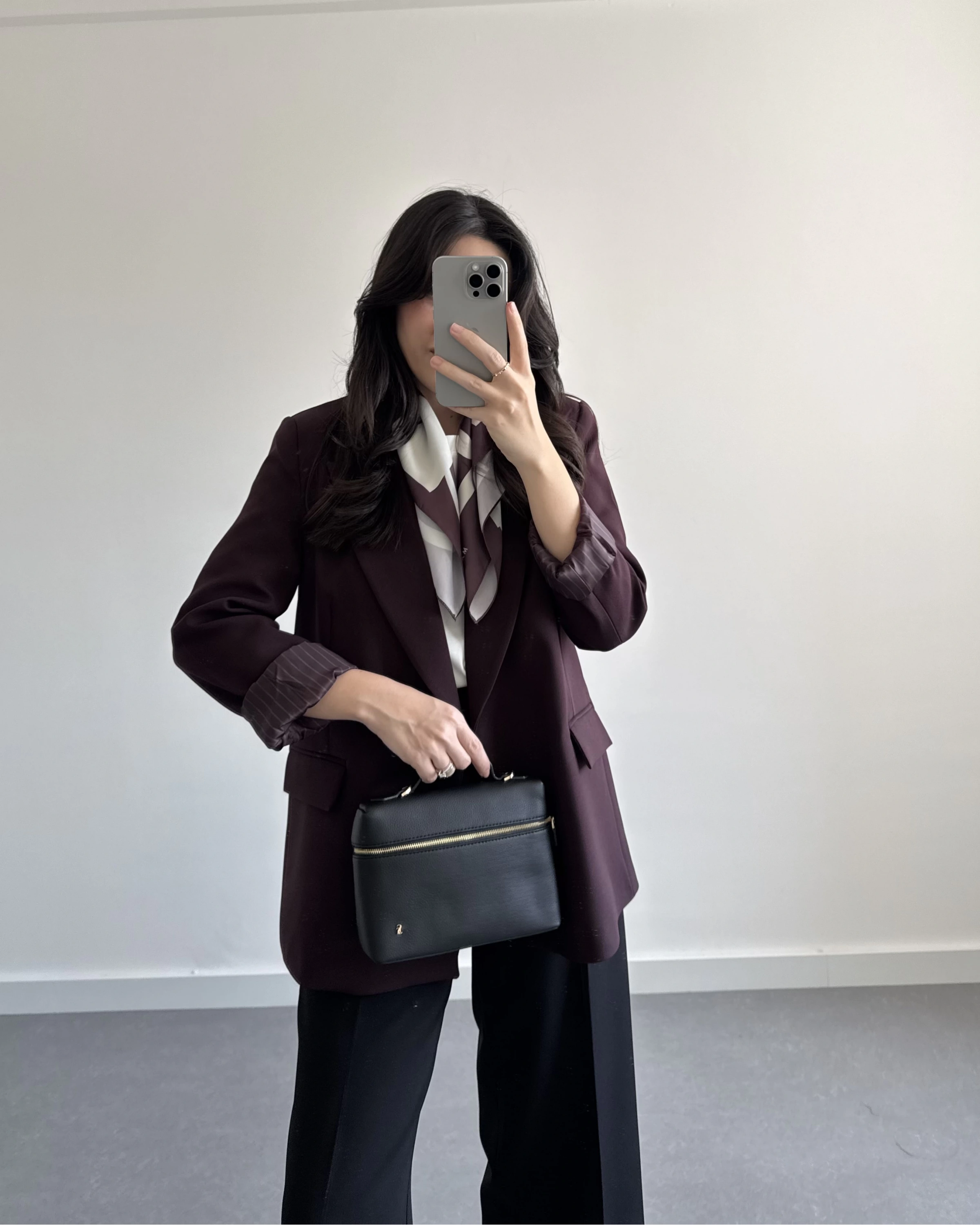 BORDO ÇİZGİ DETAYLI BLAZER CEKET