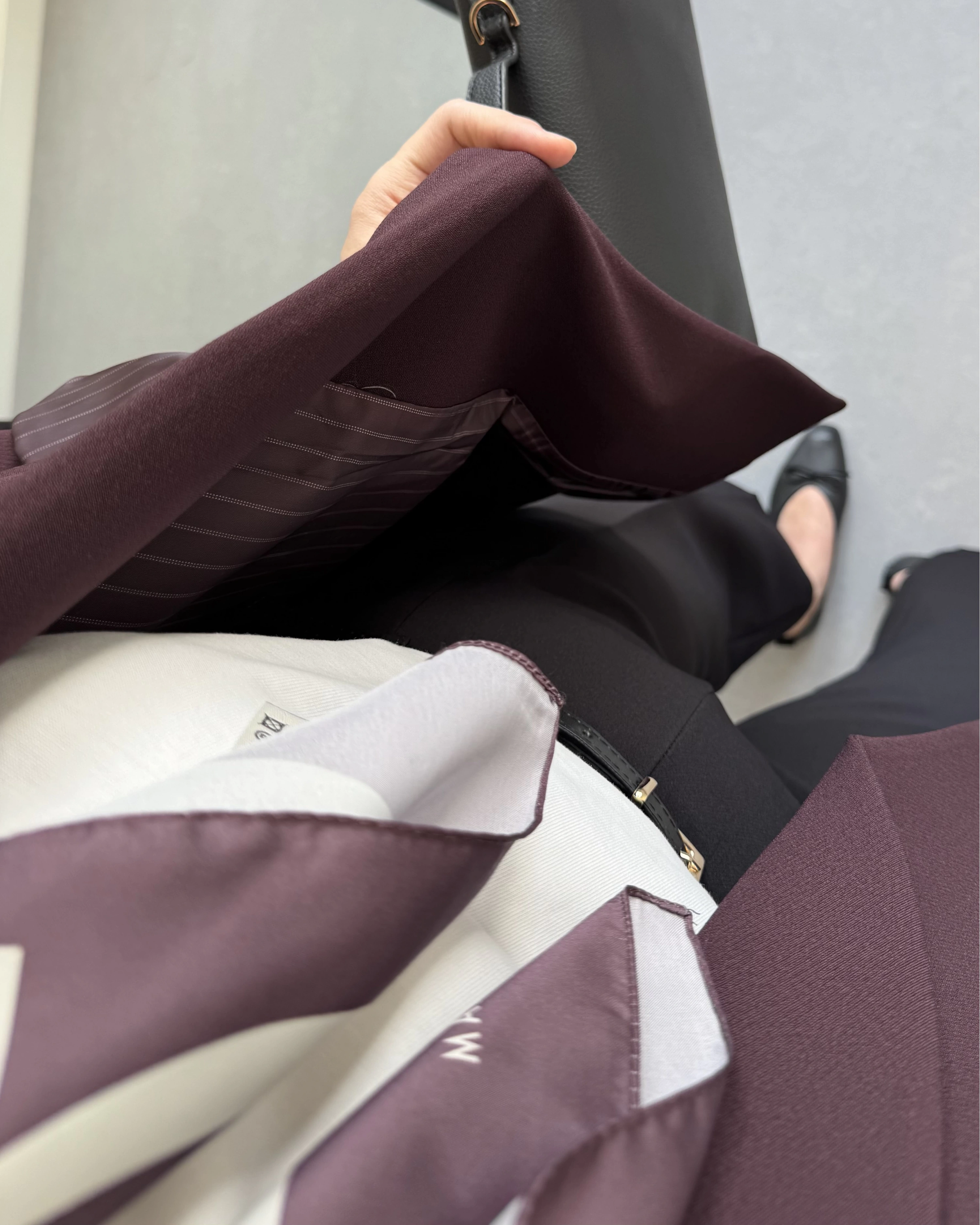 BORDO ÇİZGİ DETAYLI BLAZER CEKET