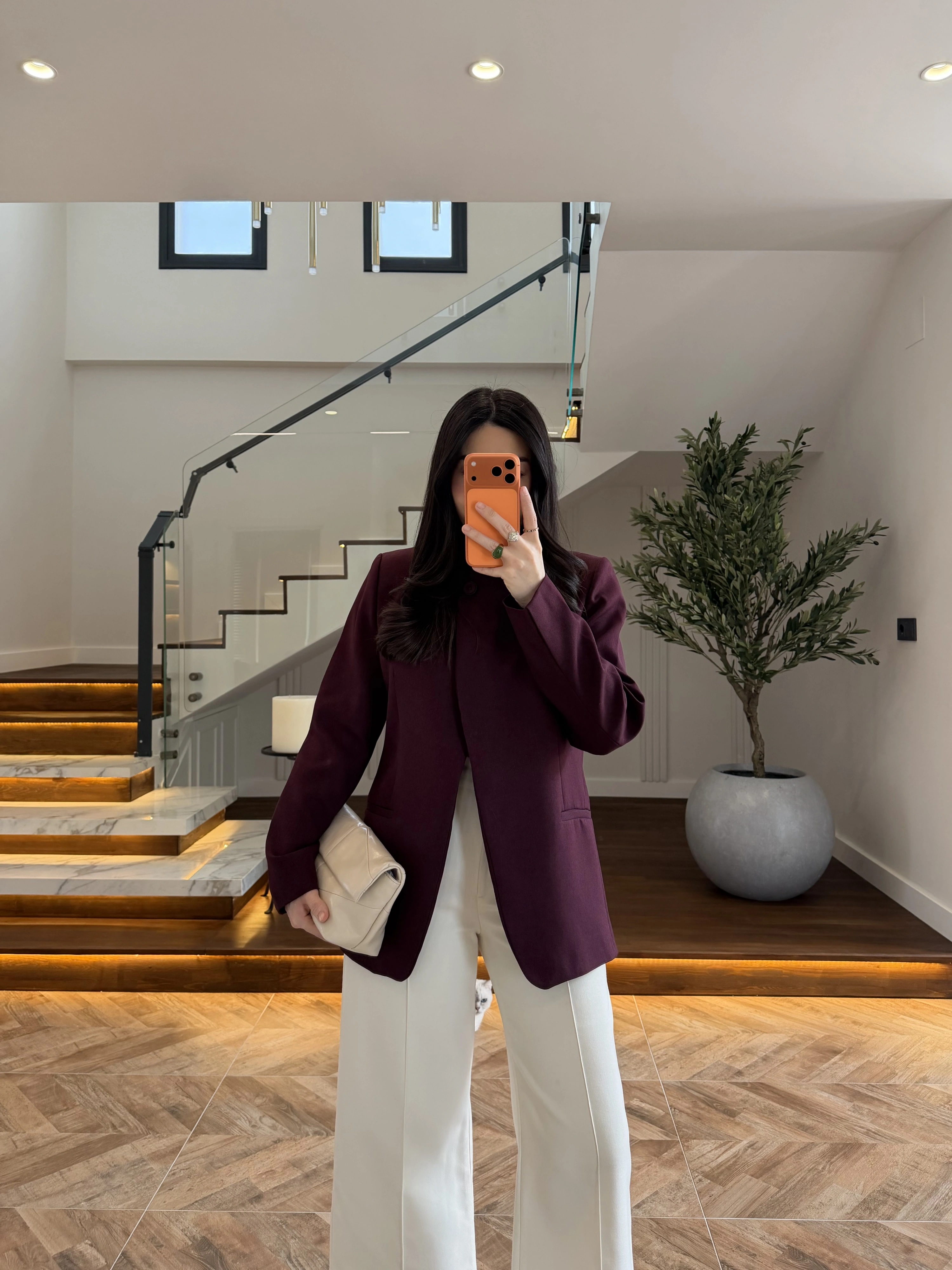 BORDO DİK YAKALI CEKET -26K1105