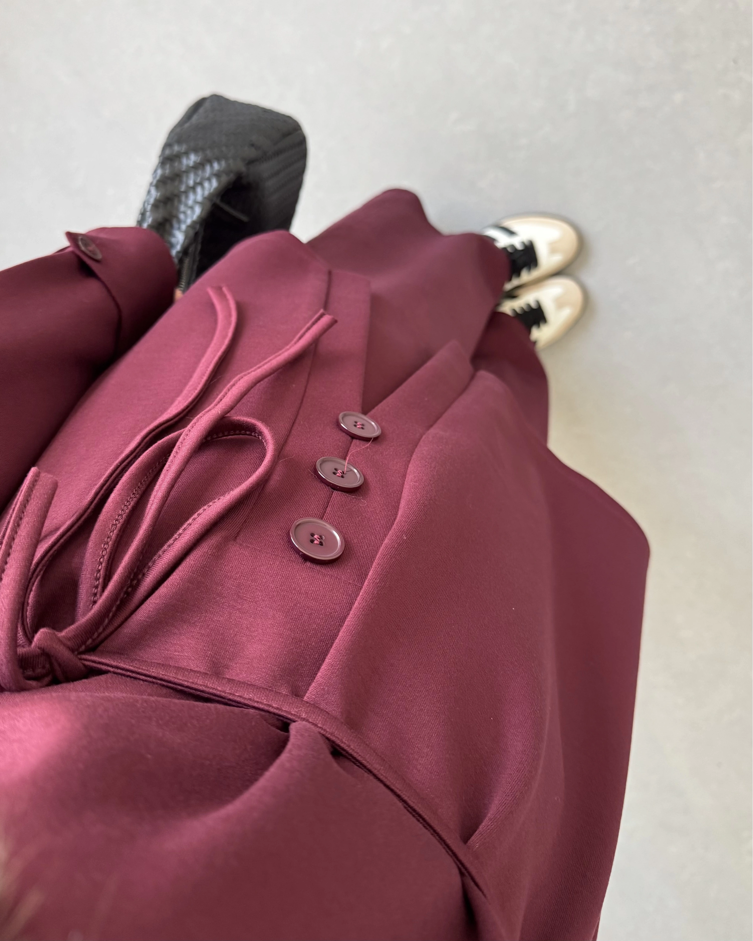 BORDO DÜĞME DETAYLI MODAL TAKIM