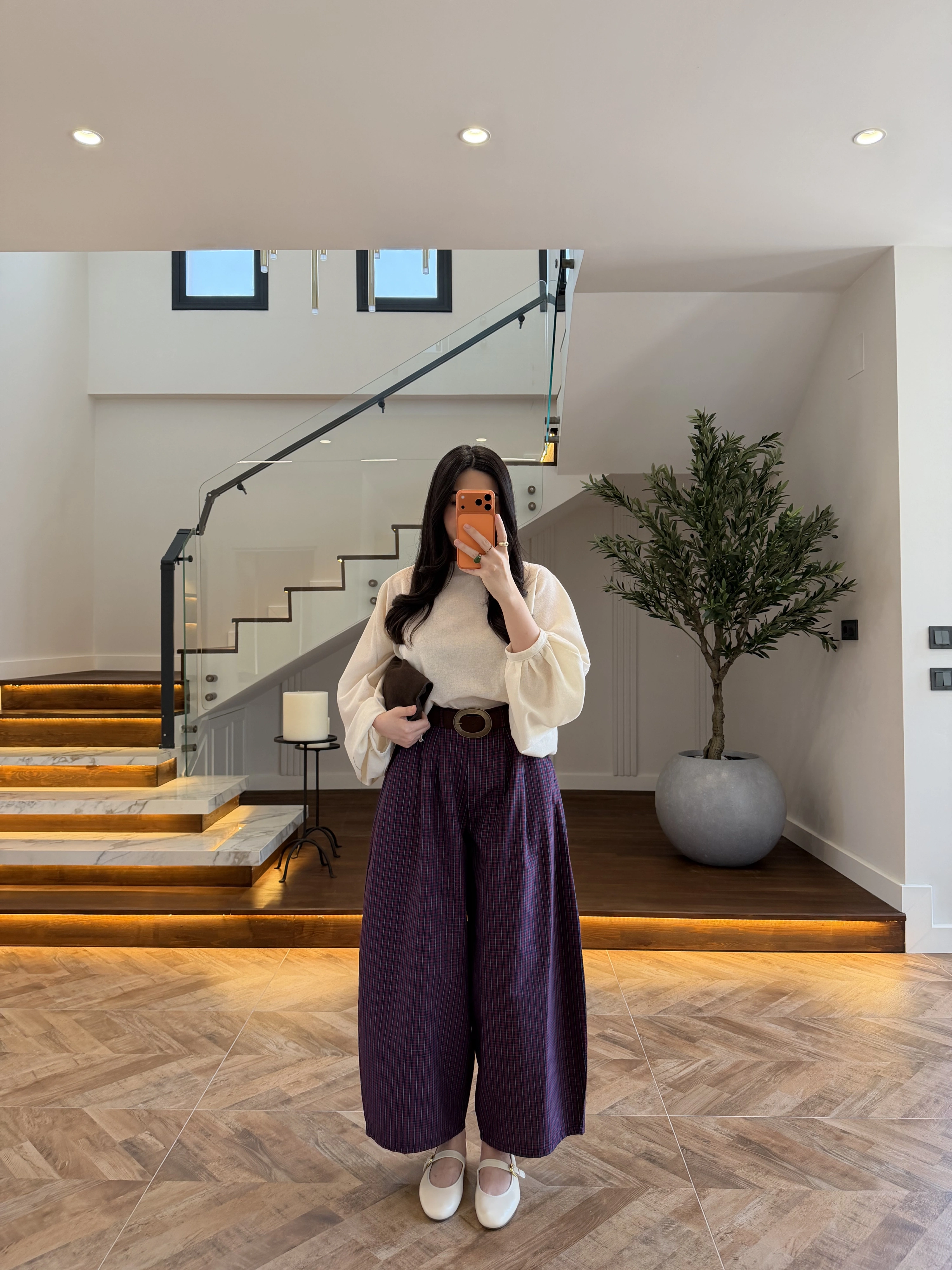 BORDO EKOSE KEMERLİ PANTOLON-51478