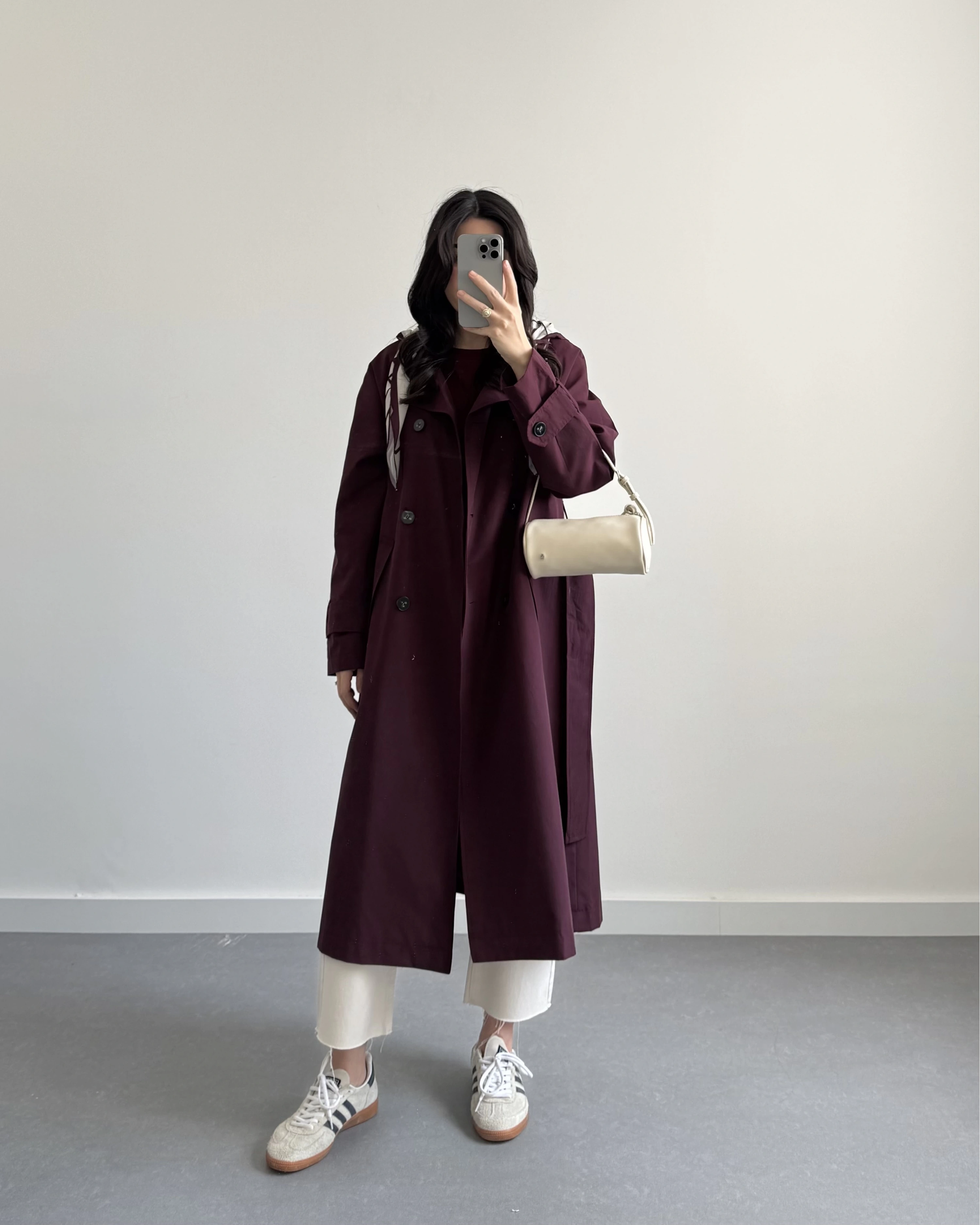 BORDO FULARLI PREMİUM TRENÇKOT