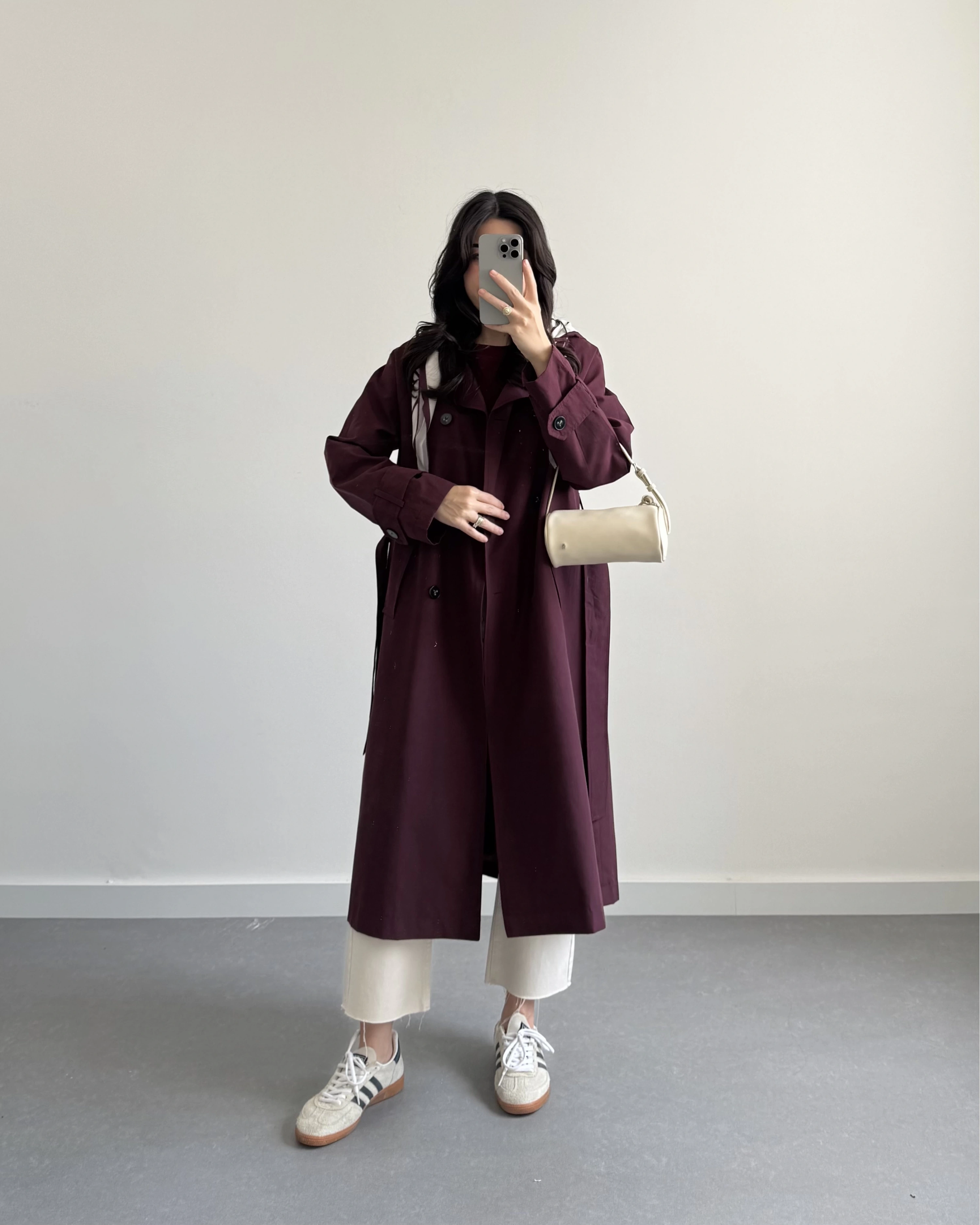 BORDO FULARLI PREMİUM TRENÇKOT