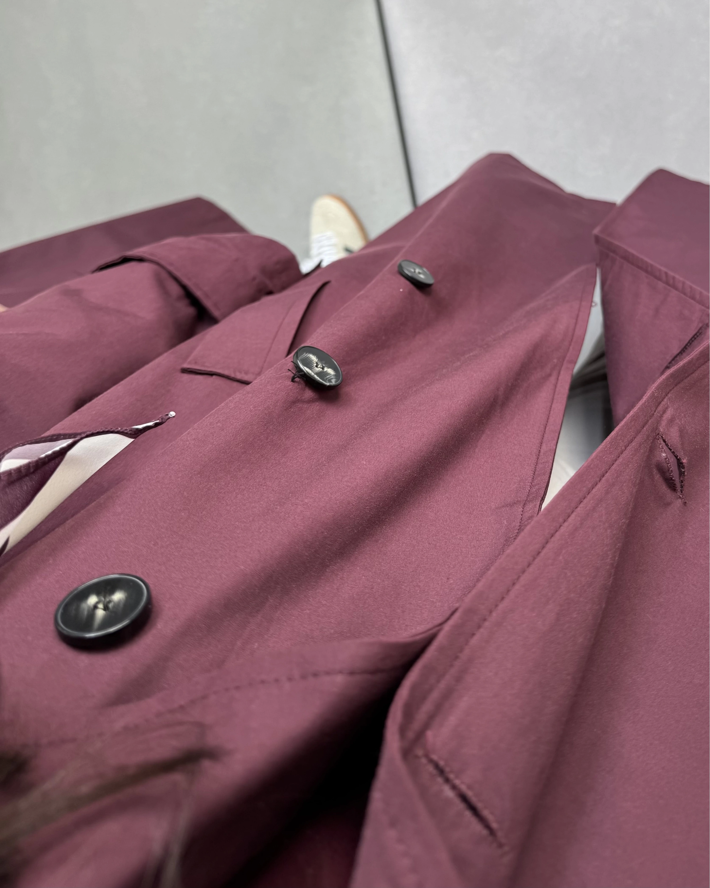 BORDO FULARLI PREMİUM TRENÇKOT