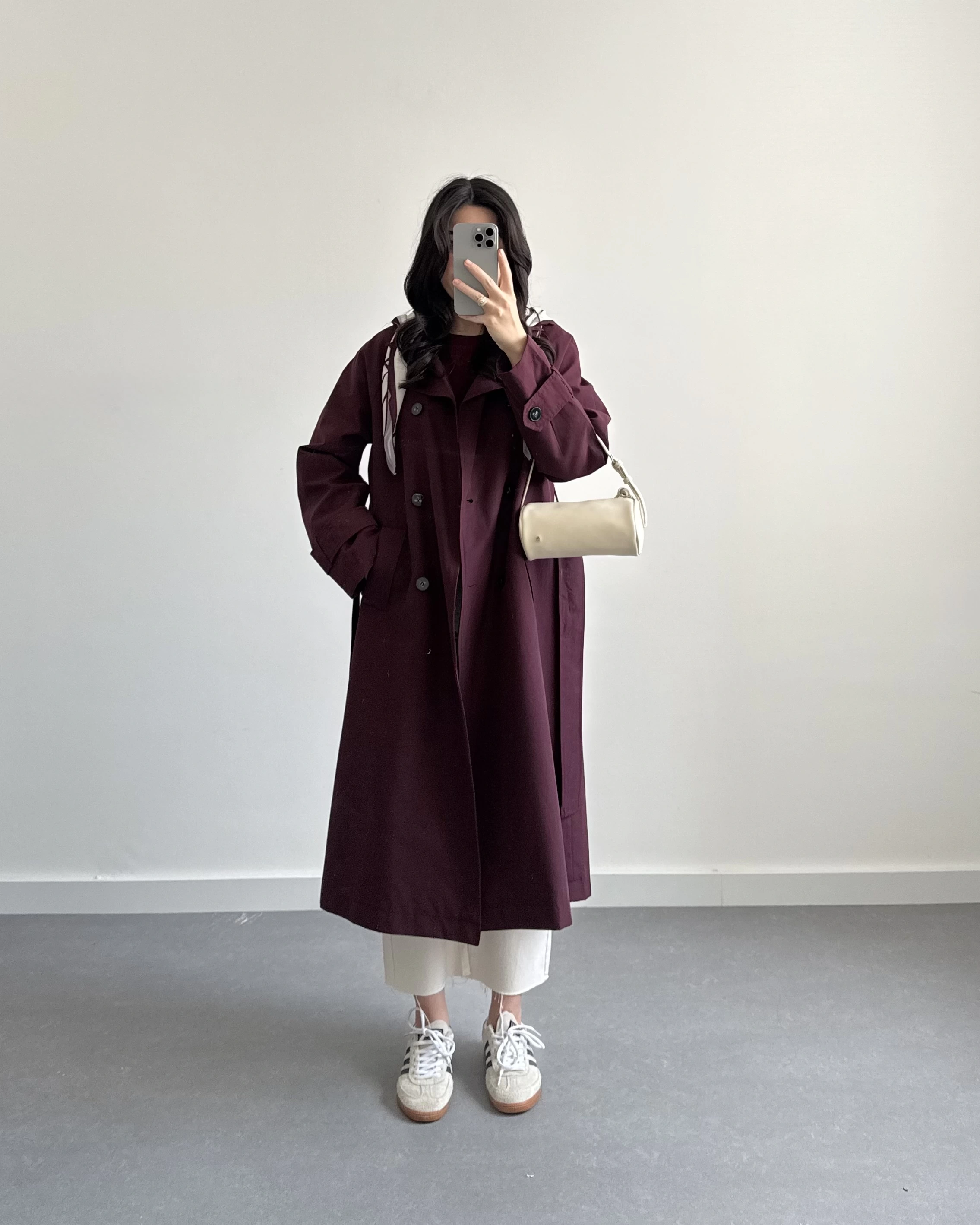 BORDO FULARLI PREMİUM TRENÇKOT