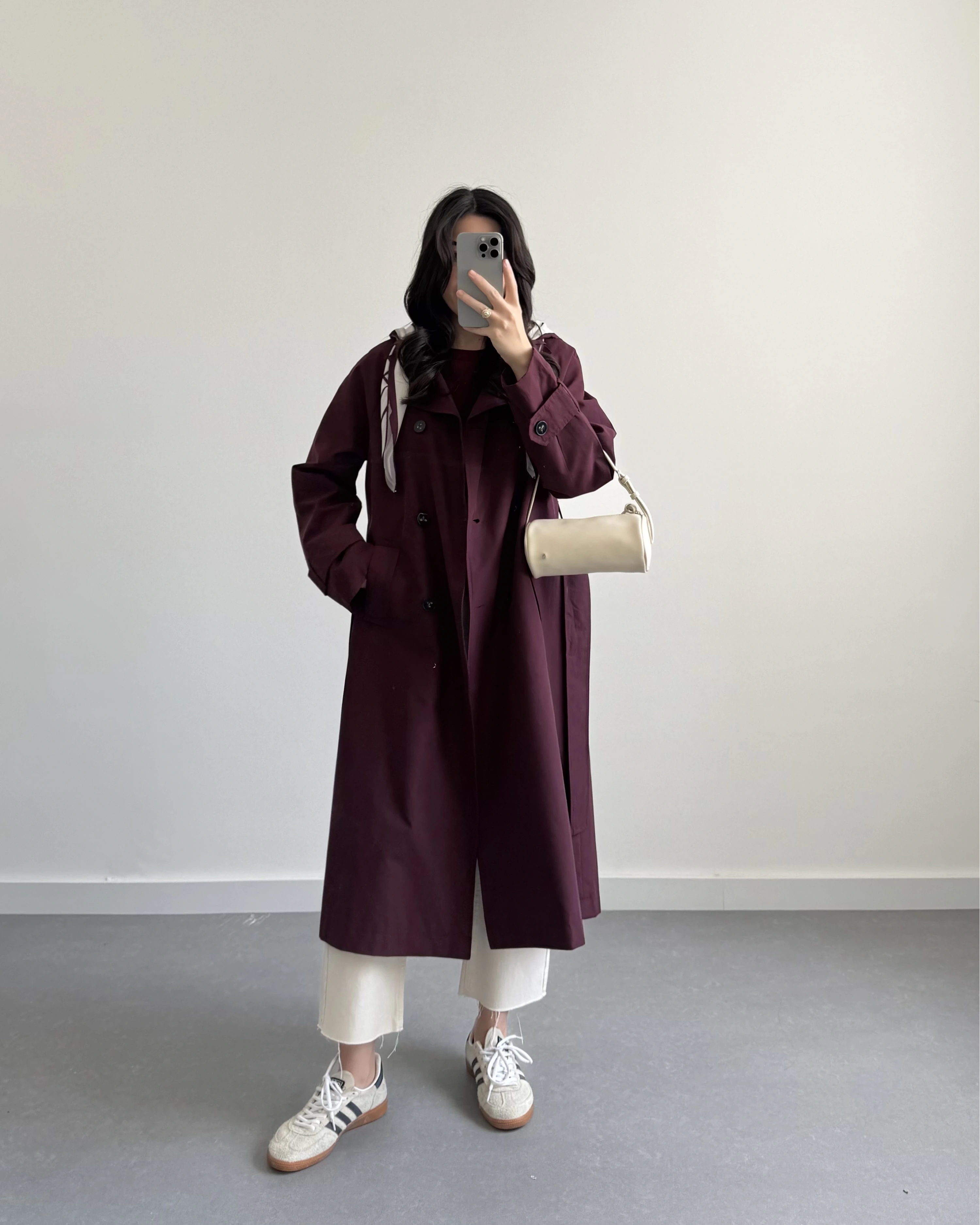 BORDO FULARLI PREMİUM TRENÇKOT