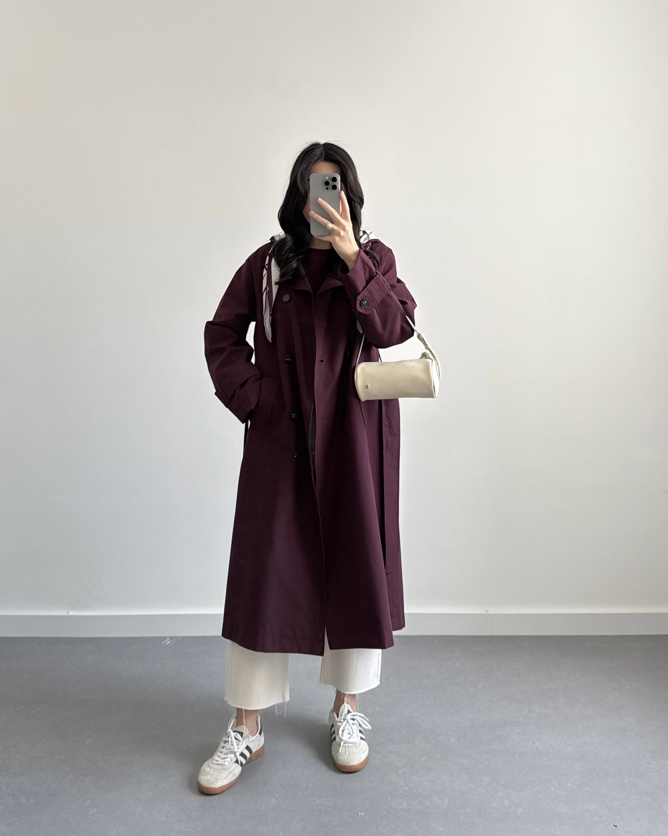 BORDO FULARLI PREMİUM TRENÇKOT