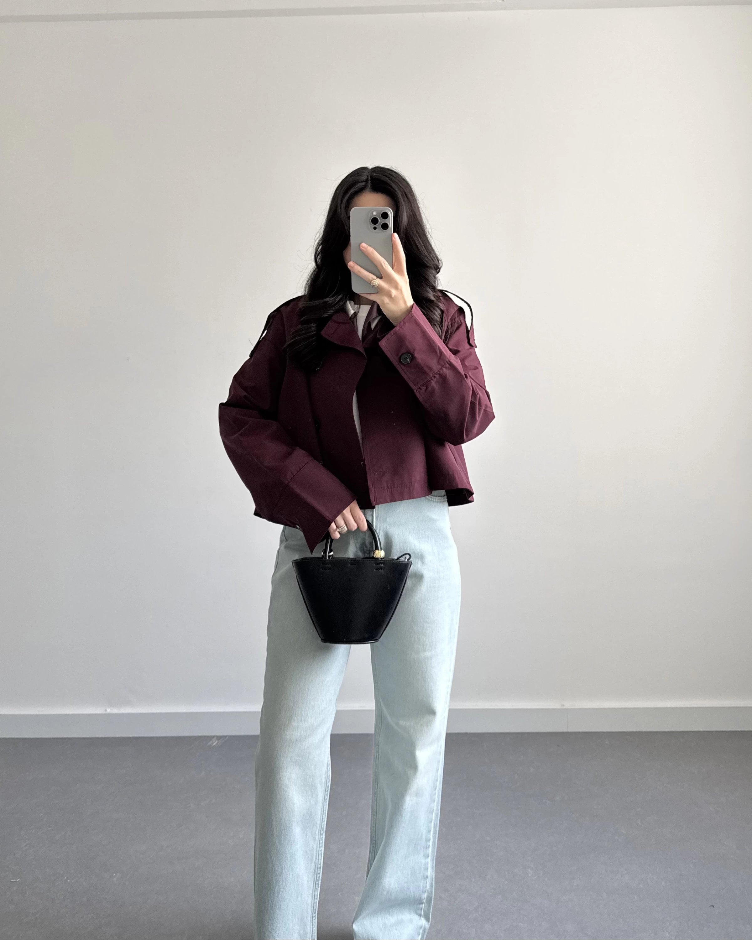 BORDO KISA VOLANLI TRENÇKOT E7534