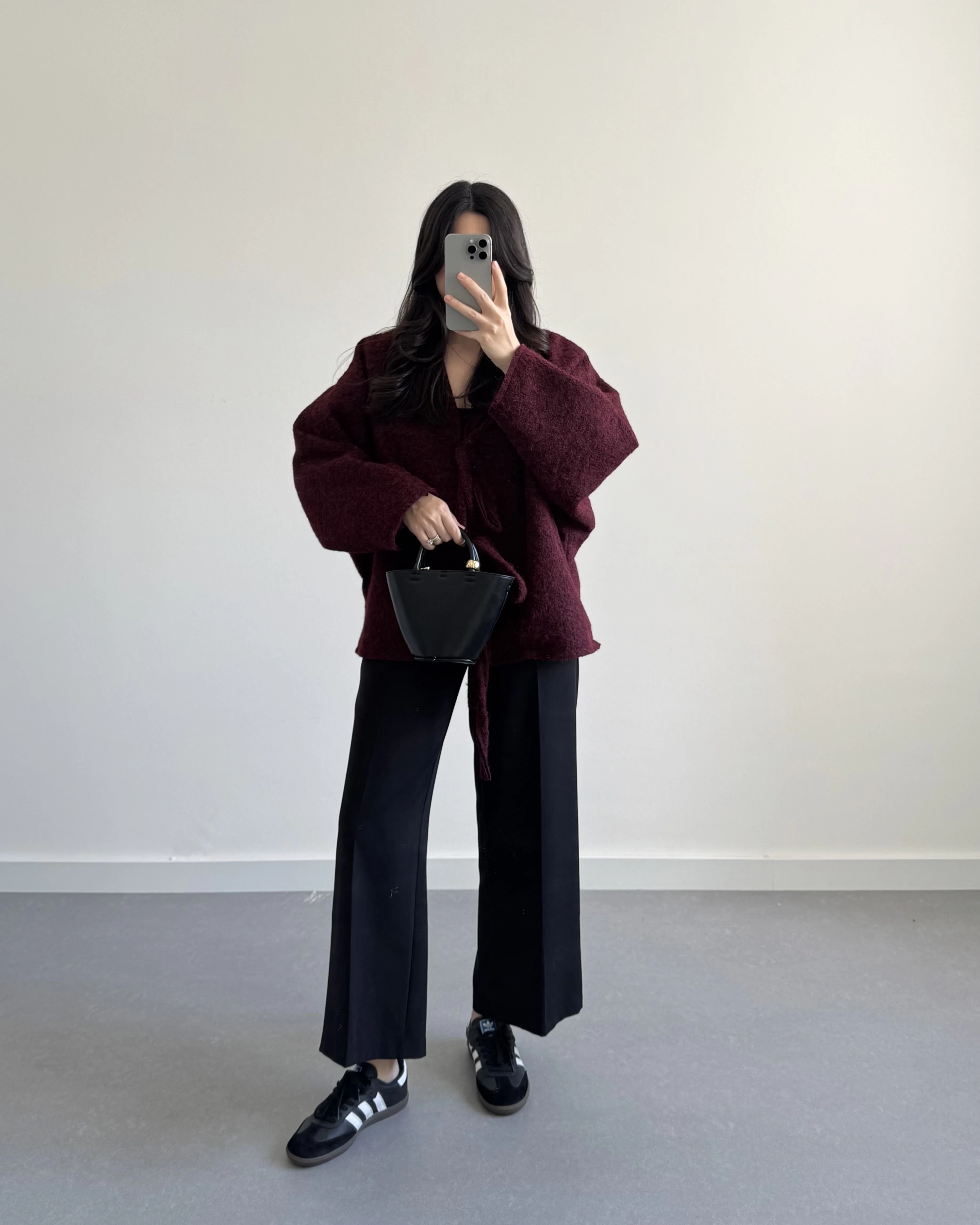 BORDO SAKALLI KAŞE TASARIM CEKET