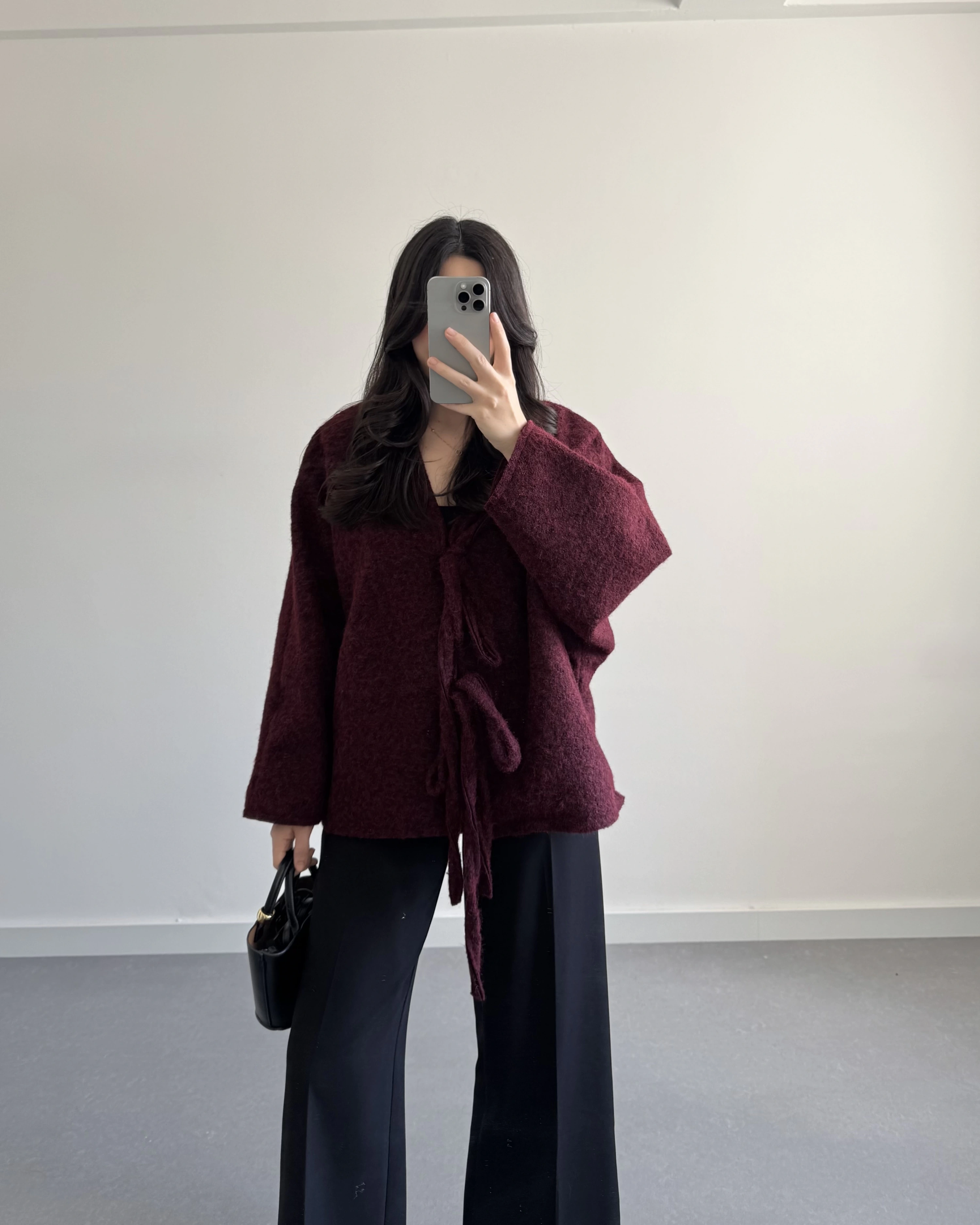 BORDO SAKALLI KAŞE TASARIM CEKET