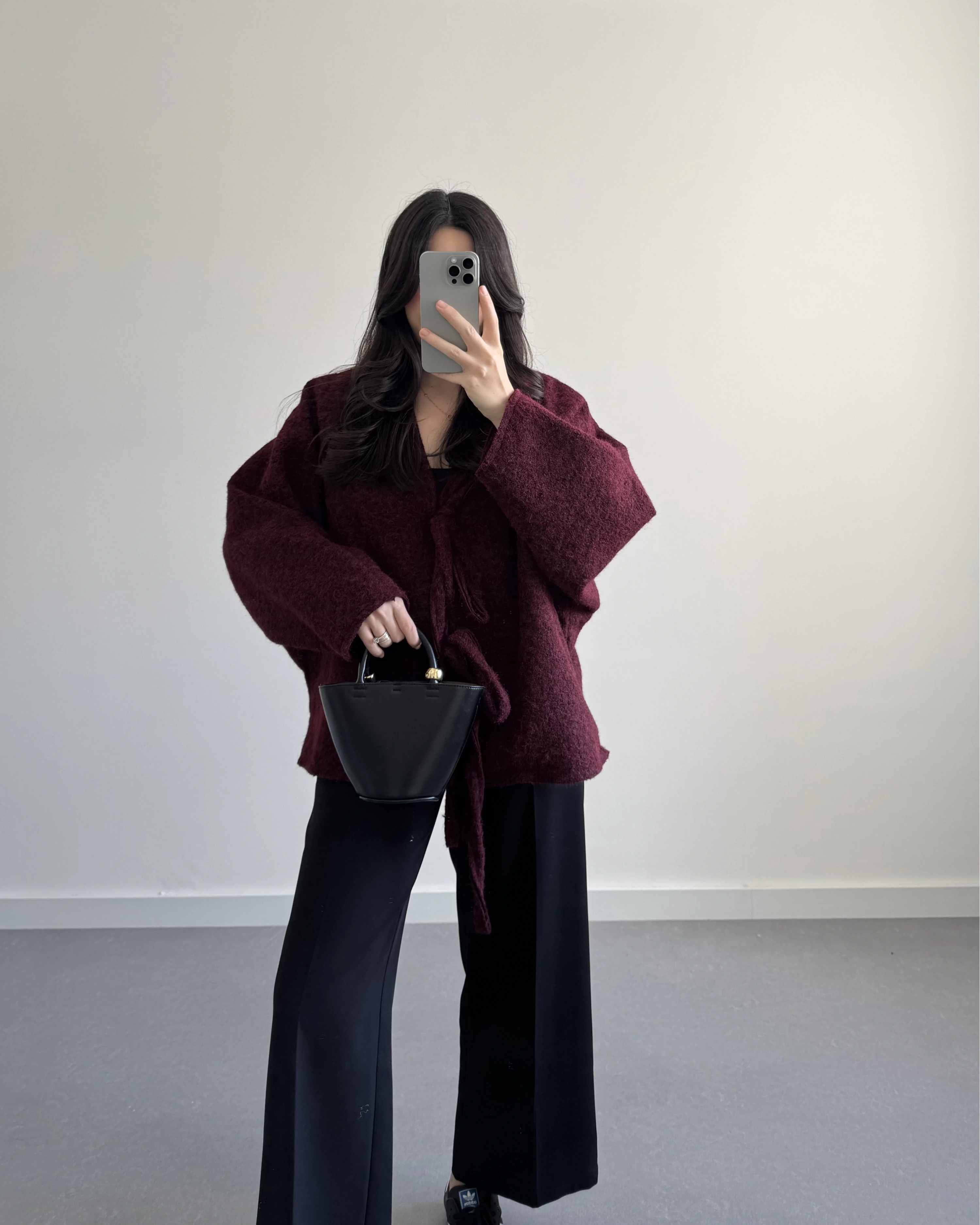 BORDO SAKALLI KAŞE TASARIM CEKET