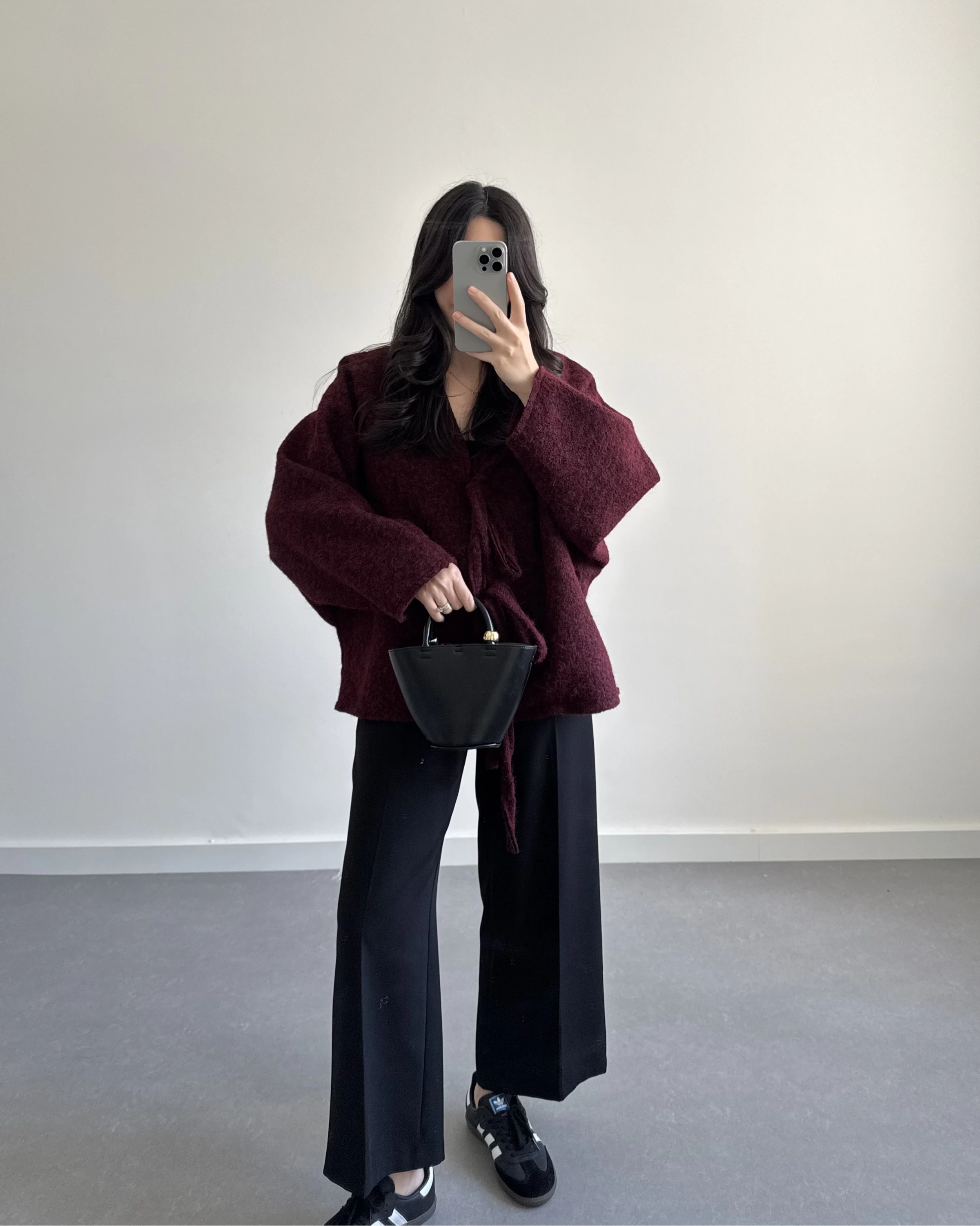 BORDO SAKALLI KAŞE TASARIM CEKET