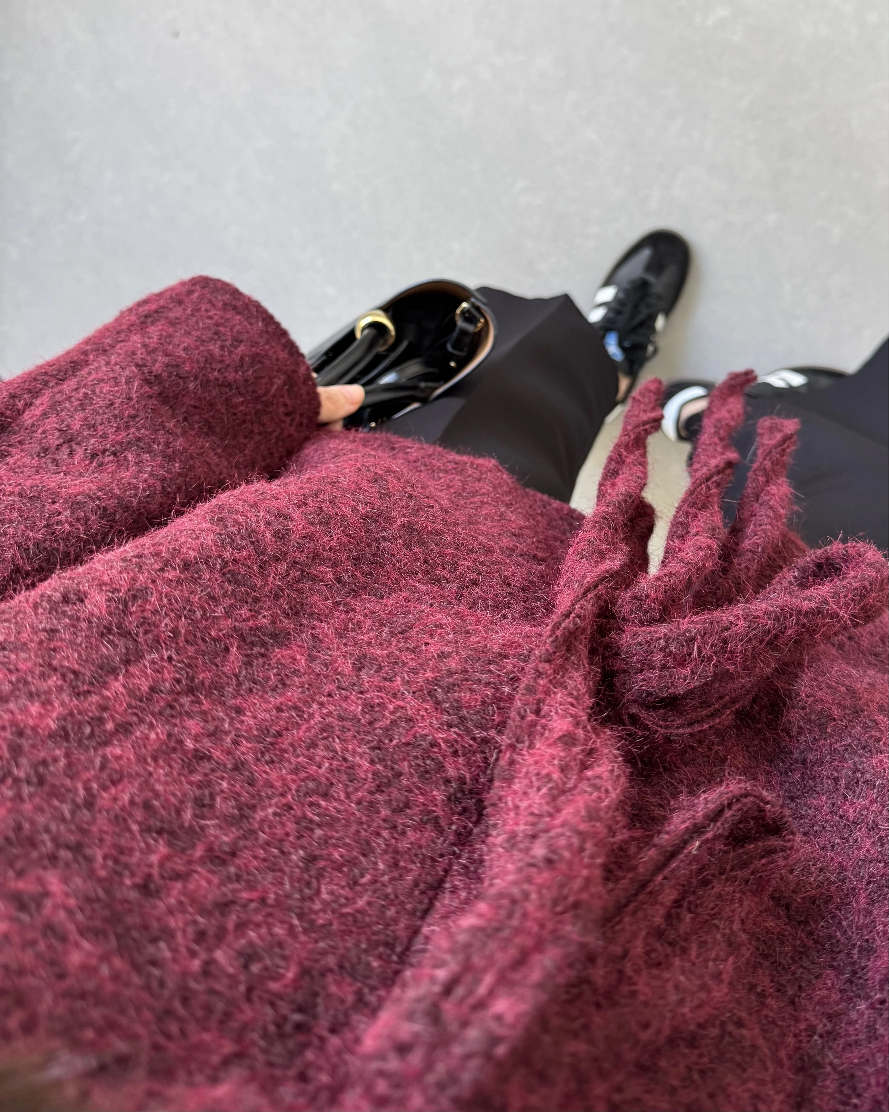 BORDO SAKALLI KAŞE TASARIM CEKET