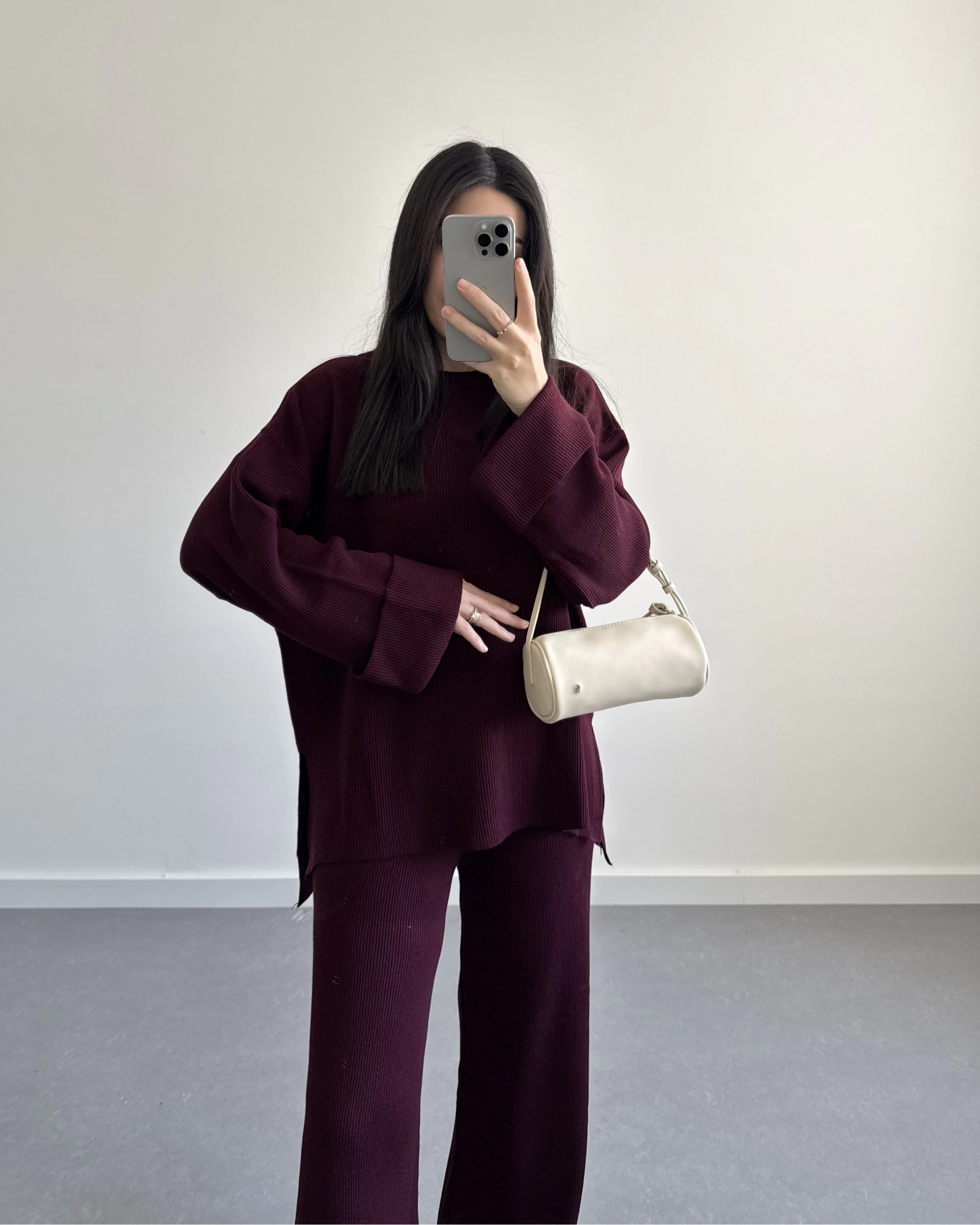 BORDO SELANİK KUMAŞ TRİKO TAKIM