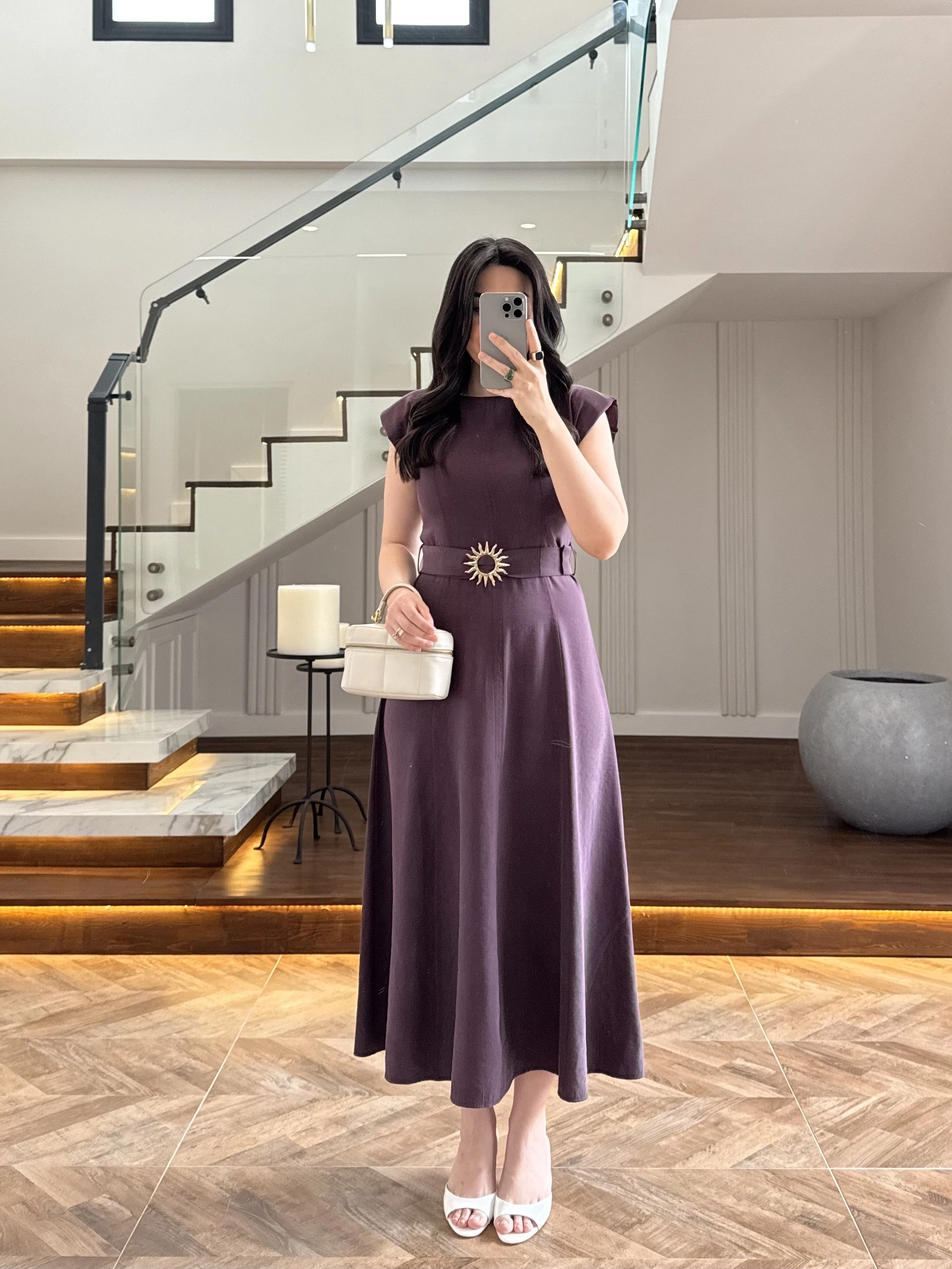BORDO TOKA DETAYLI TENSEL ELBİSE -260990