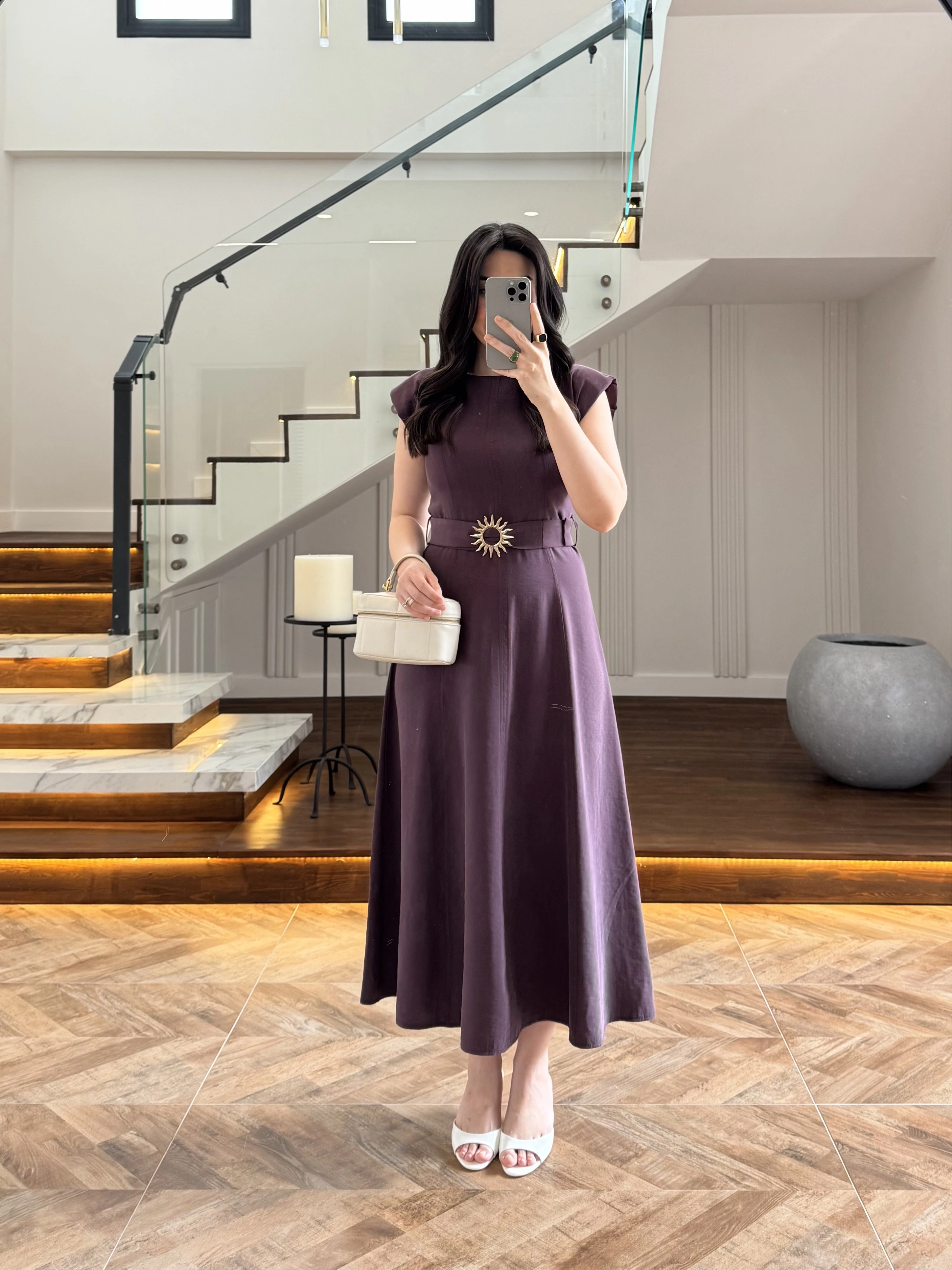 BORDO TOKA DETAYLI TENSEL ELBİSE -260990