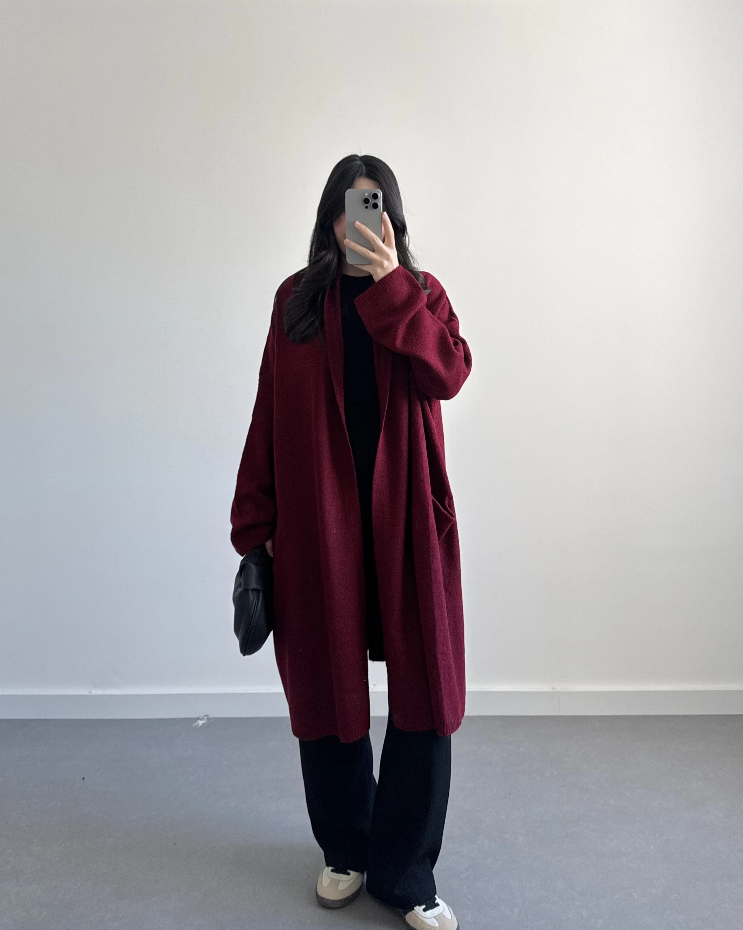 BORDO UZUN CEPLİ HIRKA