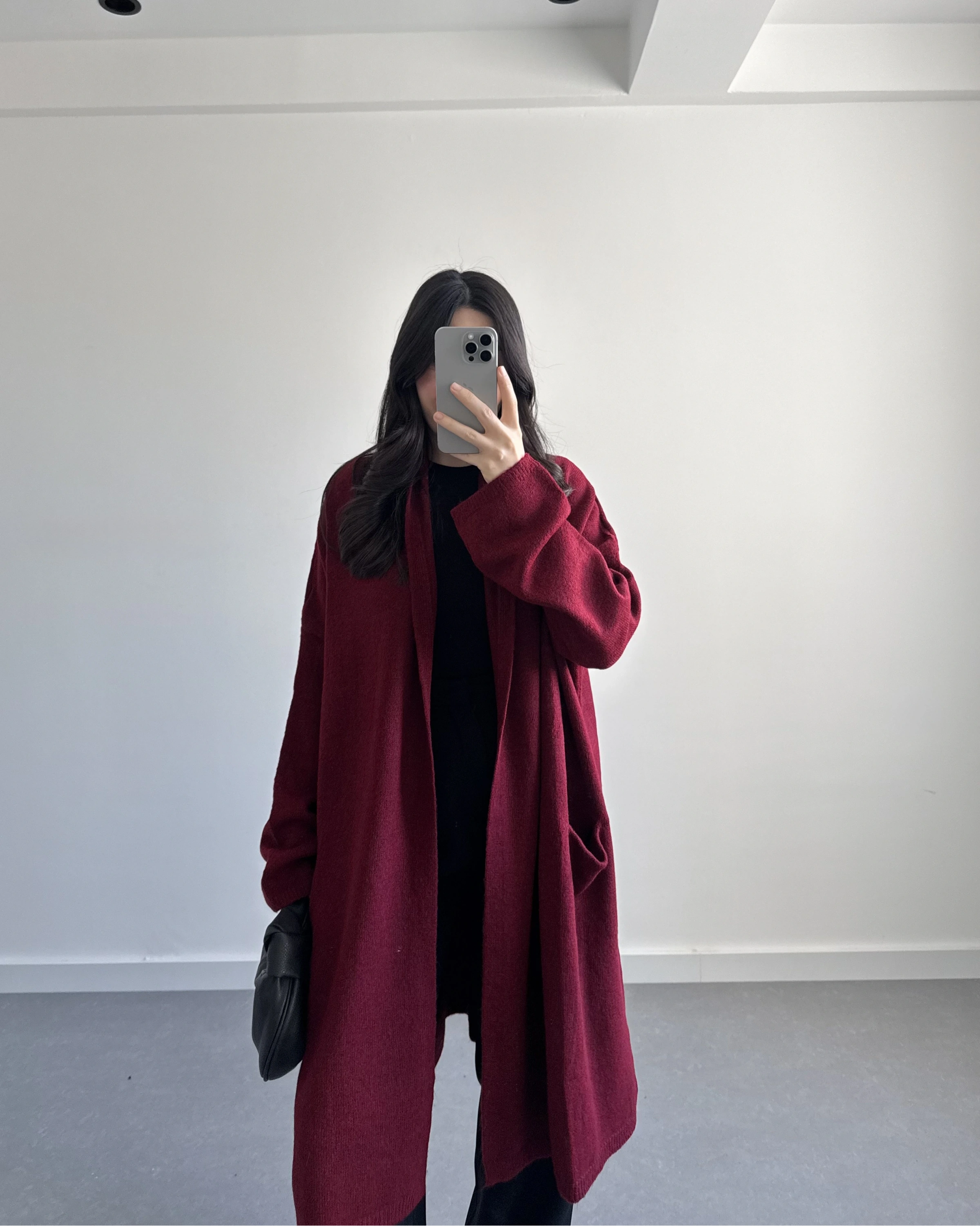 BORDO UZUN CEPLİ HIRKA