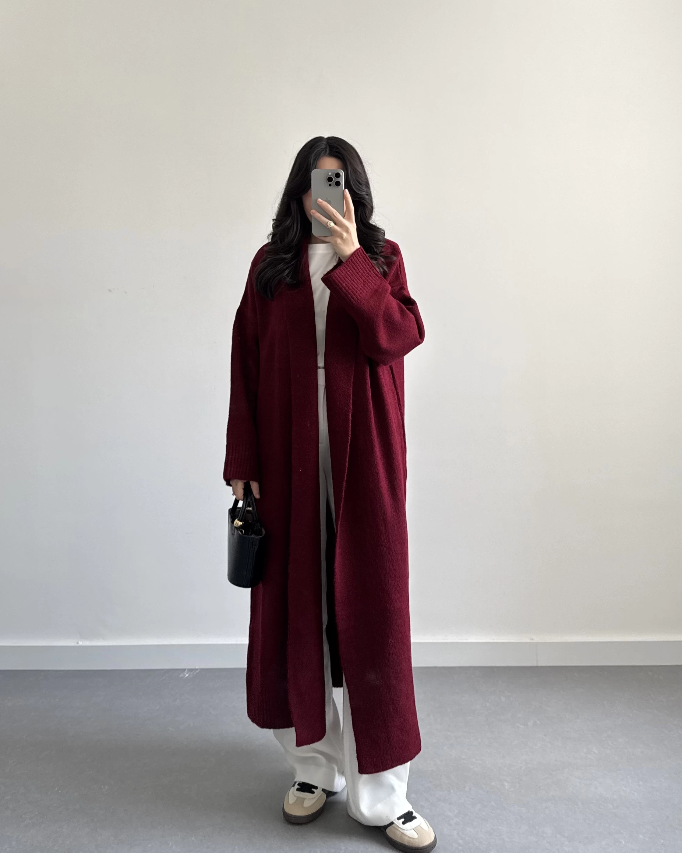BORDO UZUN TRİKO HIRKA