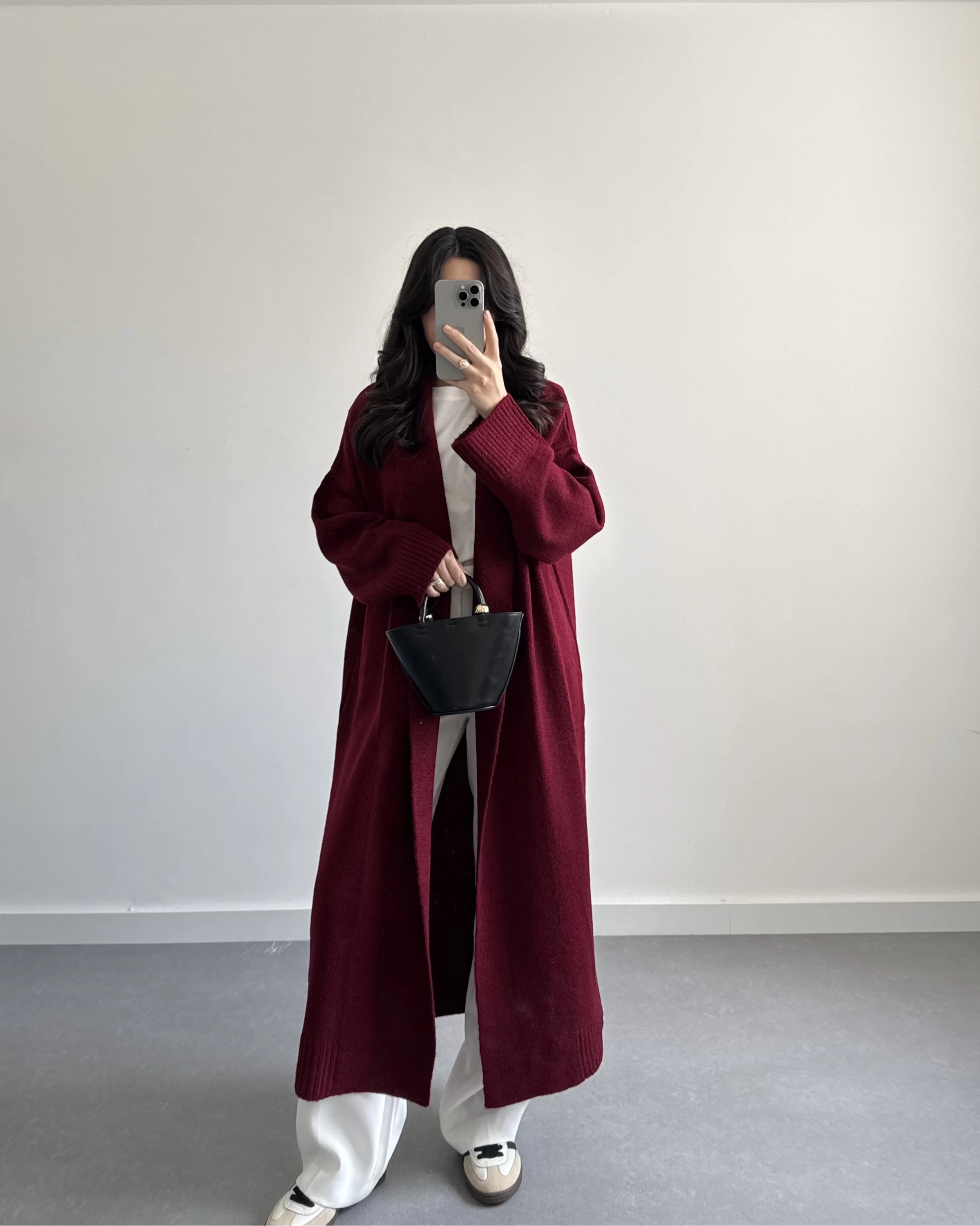 BORDO UZUN TRİKO HIRKA